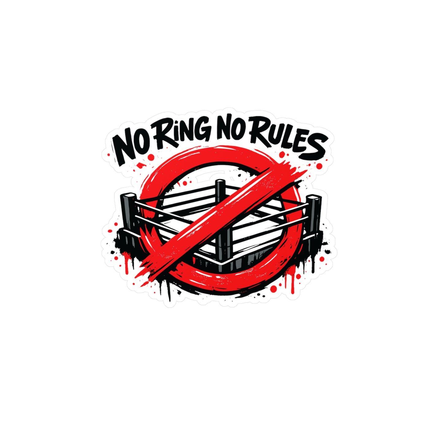 Krav Maga Sticker No Ring No Rules - Martial Arts Self Defense Vinyl Waterproof Decals for Laptop Water Bottle Fitness