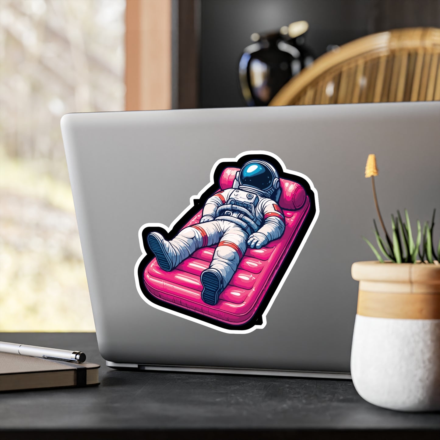Vacation Astronaut - Astronaut Sticker for Laptop Sticker. Water Bottle Sticker, Vinyl Vacation Decal - Astronaut Gift