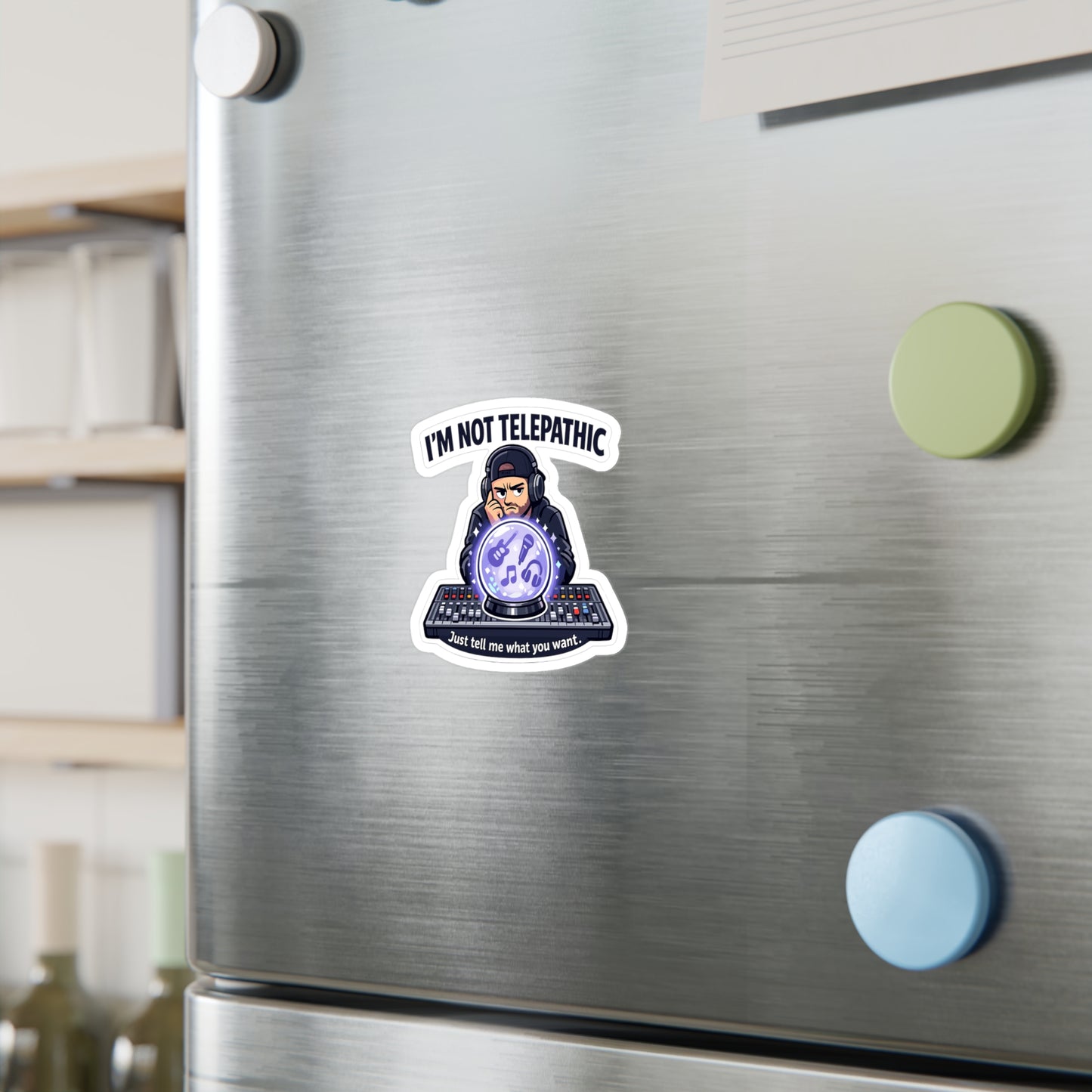 Audio Engineer Sticker I’m Not Telepathic Funny Sound Engineer Decals Waterproof Vinyl for Laptop Water Bottle Monitor Audio Technician