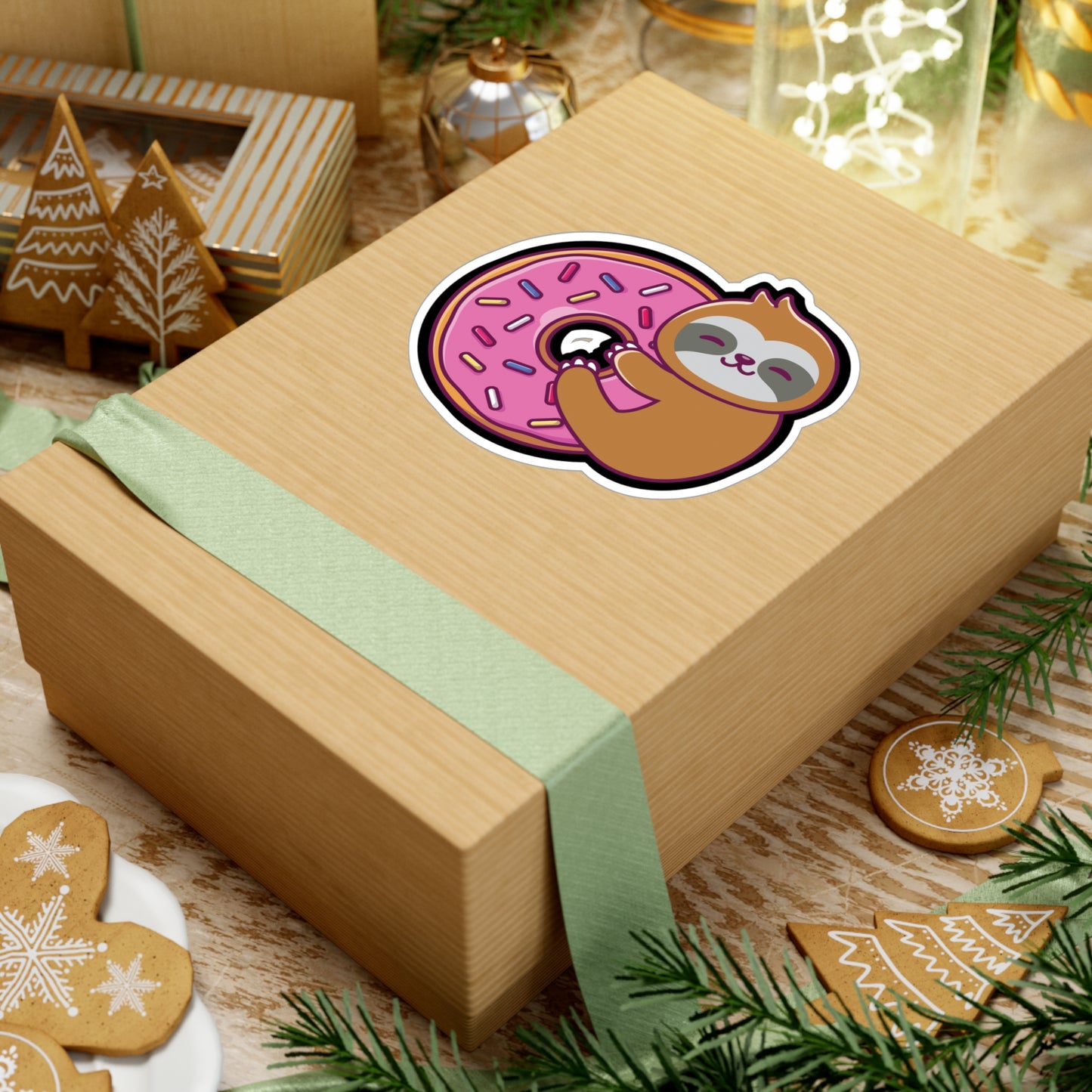 Sloth Donut - Sloth Sticker for Car Window Laptop Sticker. Water Bottle Sticker, Vinyl Cute Decal, Sloths Sticker - Sloth Gift