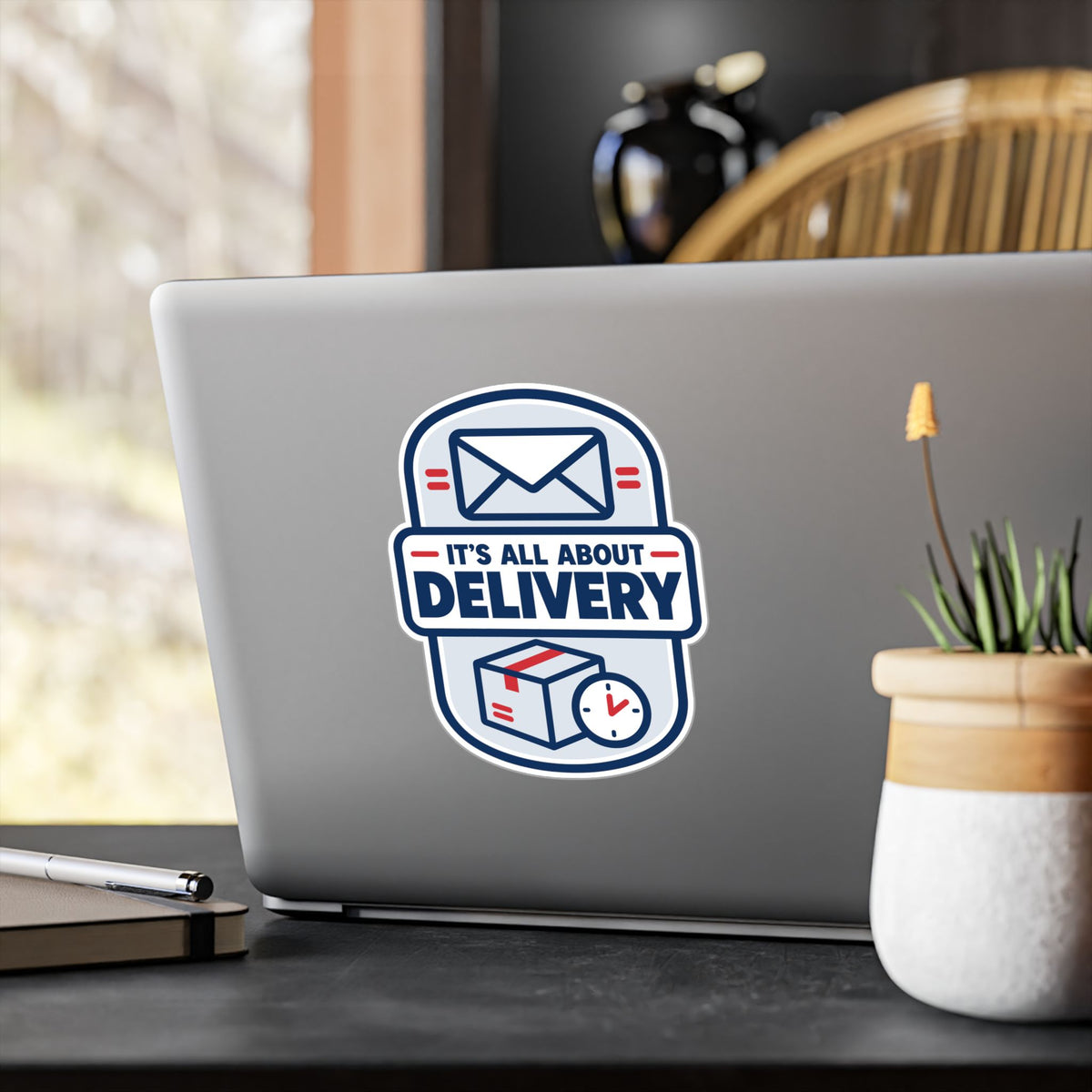 Postal Worker Sticker, It's All About Delivery Decals for Mailbox, Laptop, Waterproof Vinyl Rural Carrier Gift
