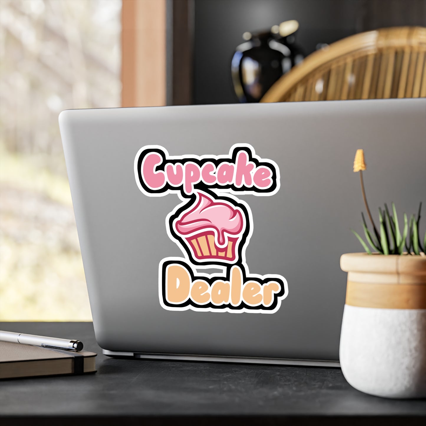 Cupcake Dealer - Cupcake Sticker for Wall, Laptop, Window, Truck, Car Cupcake Gift Vinyl Cake Decal Sticker