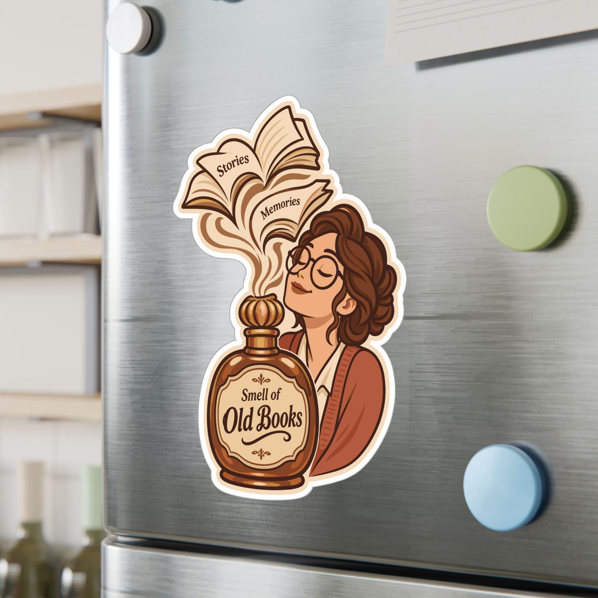 Librarian Sticker - Smell of Old Books with a Fabulous Magical Unicorn, Decals for Laptop and Water Bottle