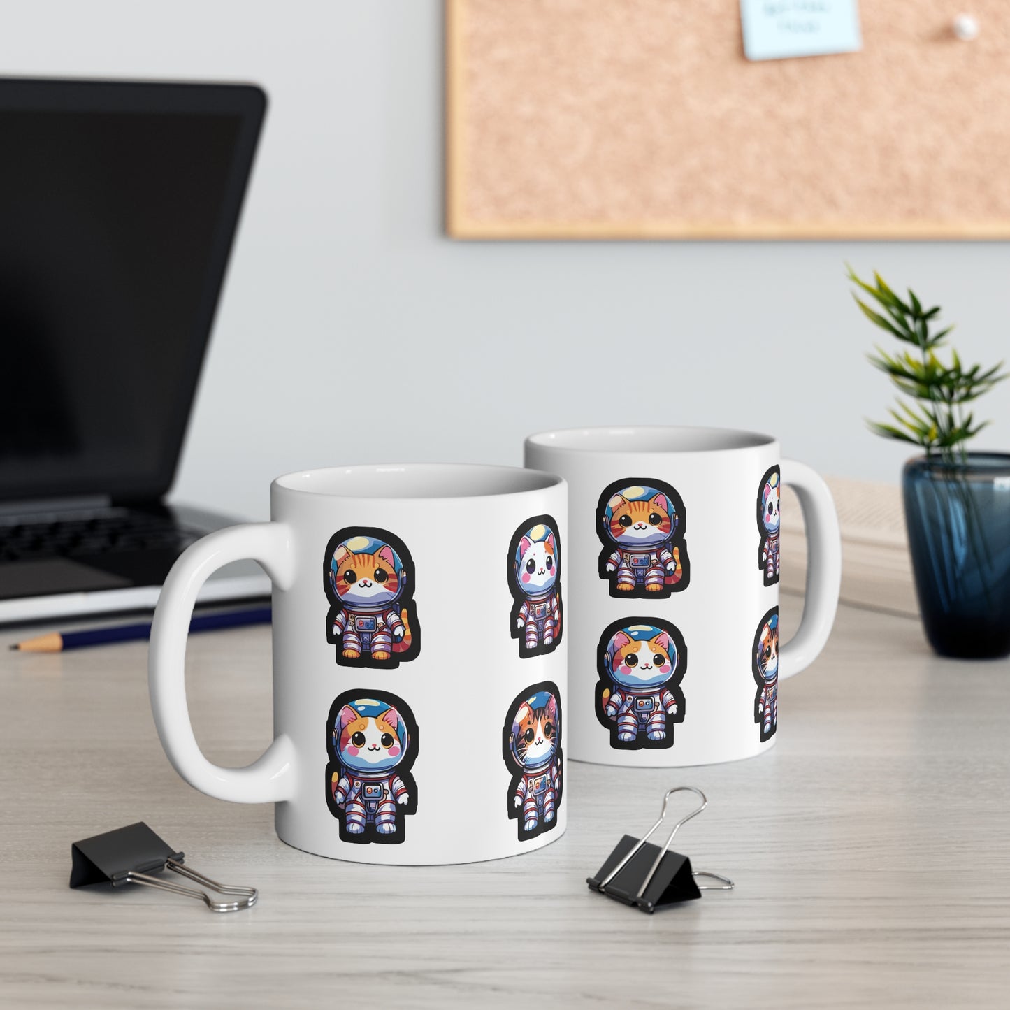 Astronaut Cat - Space Mug for Coffee 11oz. Space Cup, White ceramic, Astronaut Mug, Cadet Tea Cup - Space Gift