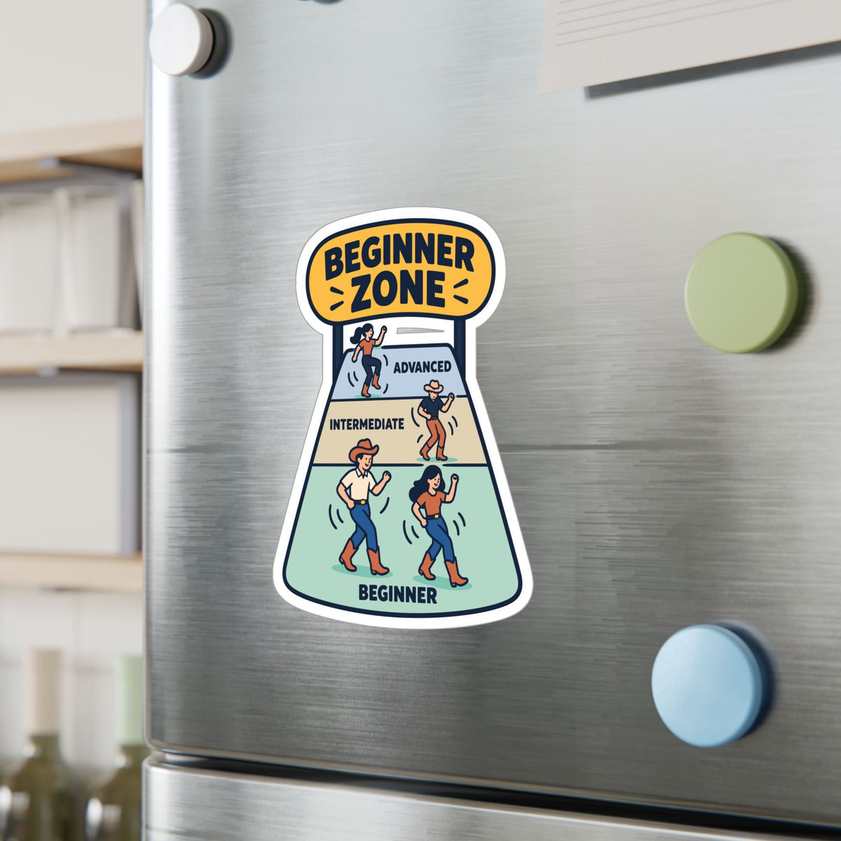 Line Dance Sticker - Beginner Zone Design for Country Dancers, Western Decals for Laptop and Water Bottle