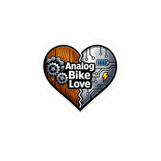 E-Bike Sticker Analog Bike Love – Waterproof Vinyl Decals for Laptop, Water Bottle, Gifts for Ecycling Enthusiasts, E Cyclist