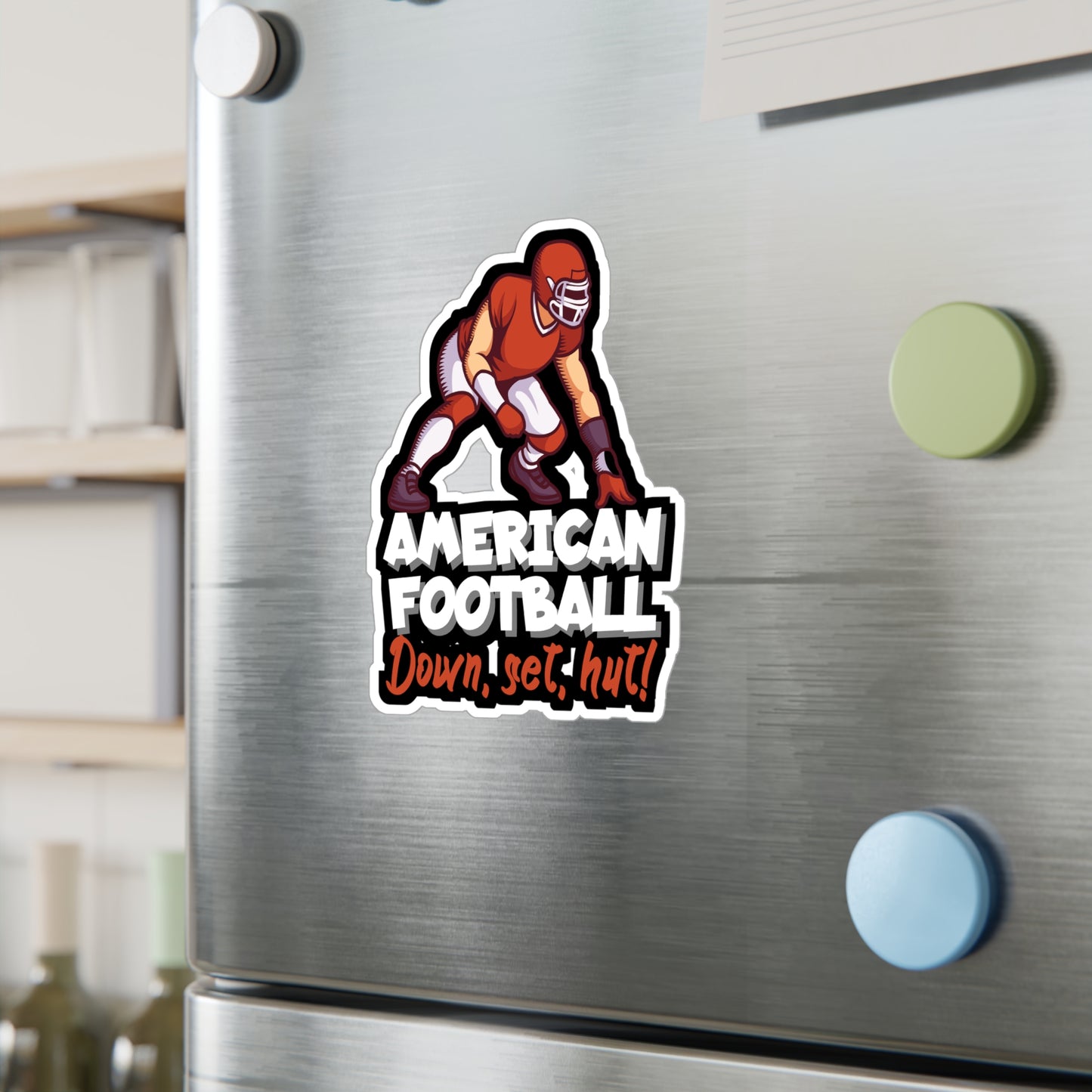 American football down, set, hut - Rugby Sticker for Wall, Laptop, Window, Truck, Car Rugby Gift Vinyl Football Decal Sticker