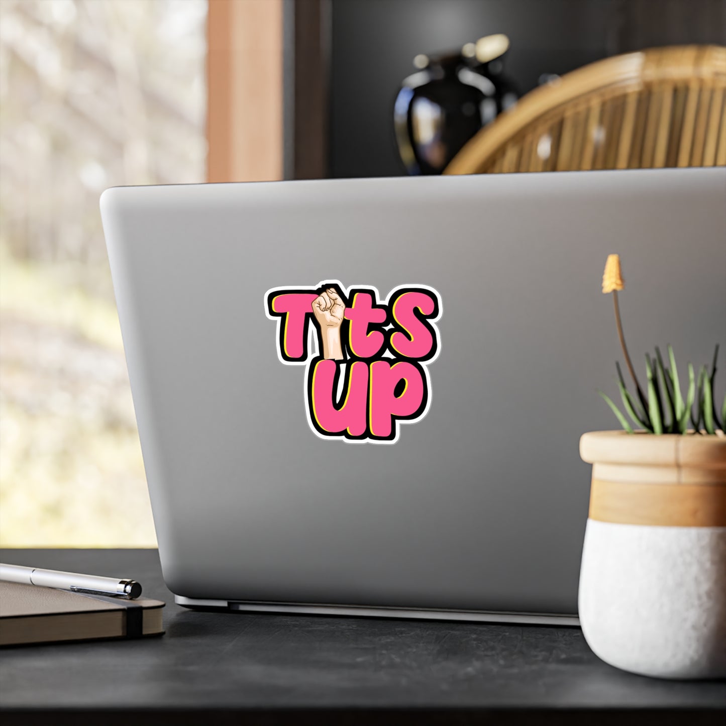 Tits Up Feminism - Patriarchy Sticker for Laptop Sticker. Water Bottle Sticker, Vinyl Feminist Decal - Patriarchy Gift