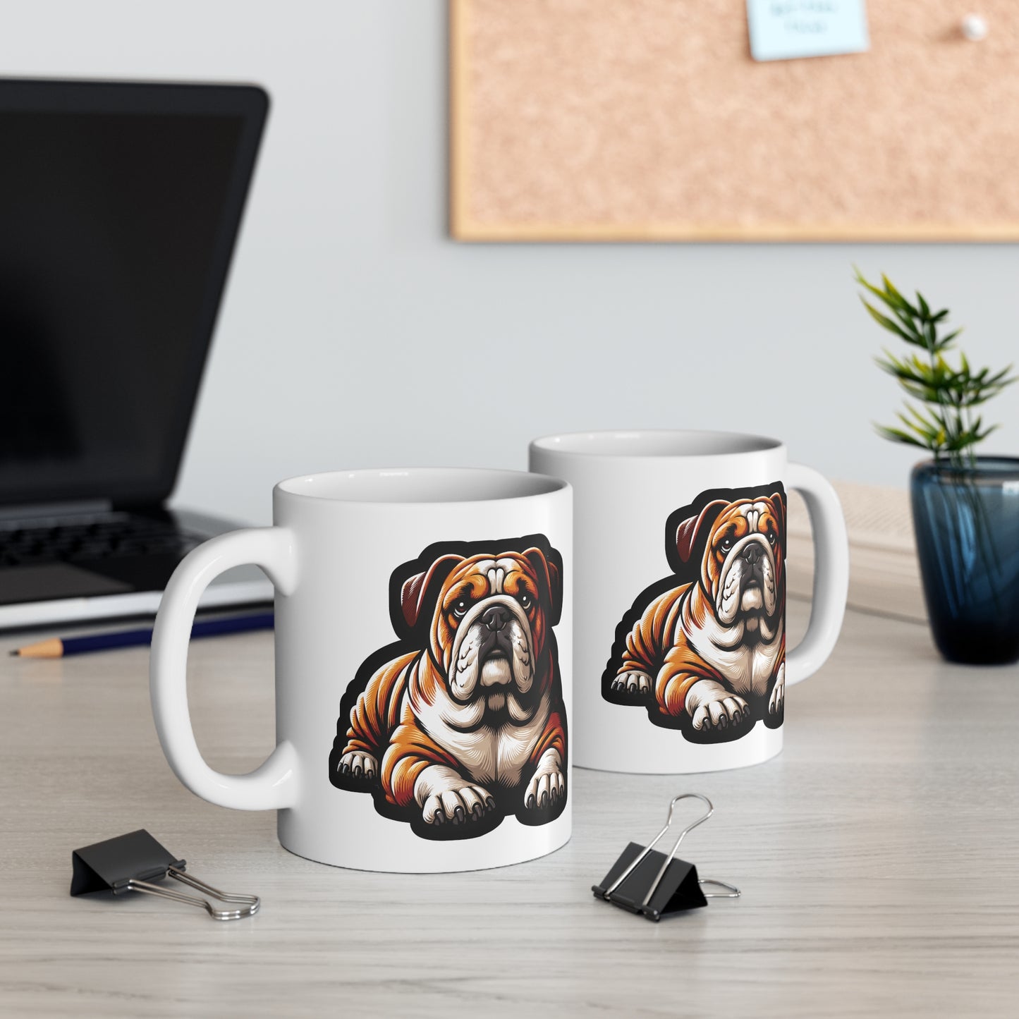 Bulldog Dog - Bulldog Mug for Coffee 11oz. Bulldog Cup, White ceramic, Dog Mug, Loyal Tea Cup - Bulldog Gift