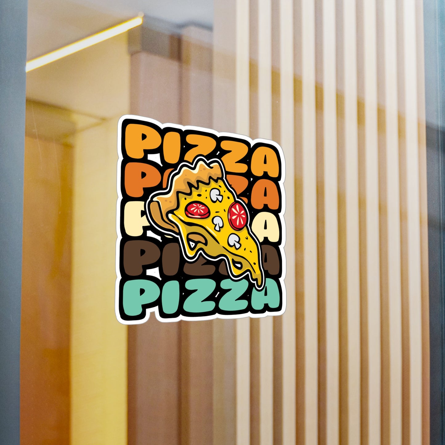 Pizza - Pizza Sticker for Car Window Laptop Sticker. Water Bottle Sticker, Vinyl Pyramid Decal, Pizza Sticker - Pizza Gift