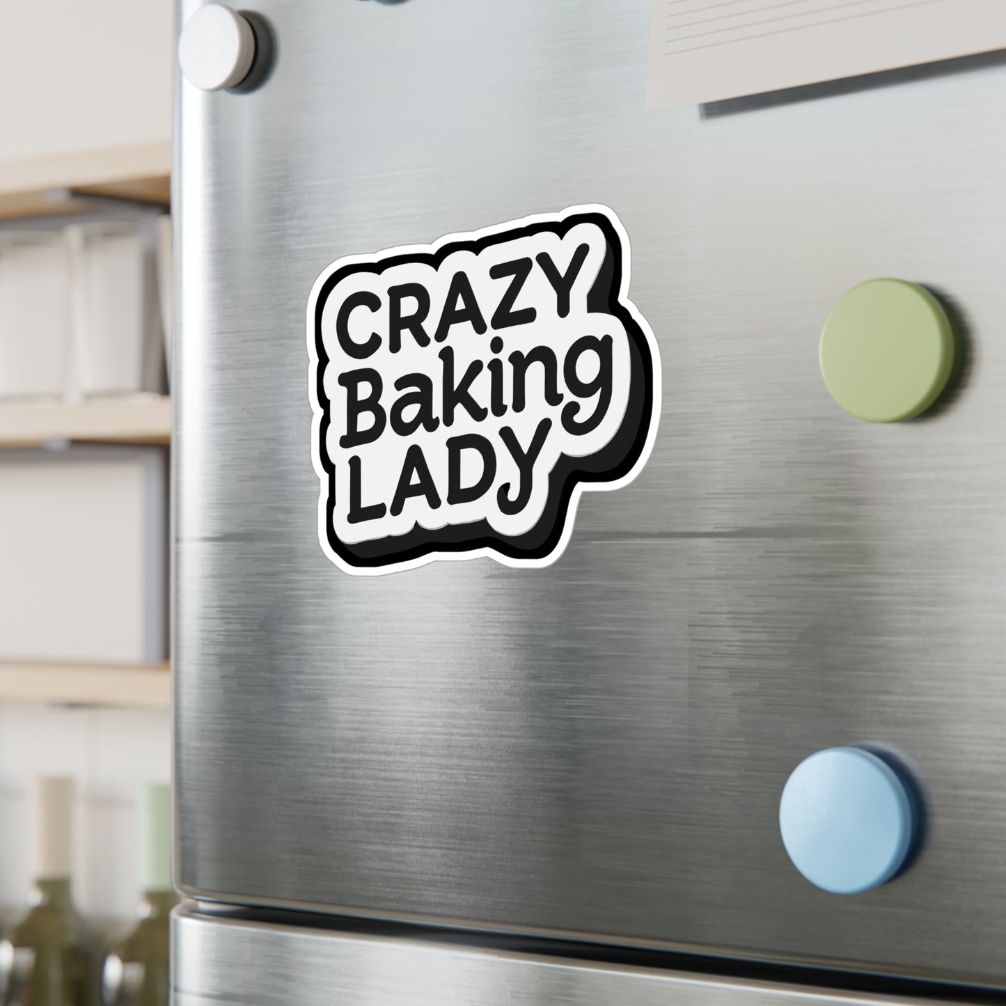 Crazy Baking Lady - Baking Sticker for Car Window Laptop Sticker. Water Bottle Sticker, Vinyl Baker Decal, Oven Sticker - Baking Gift