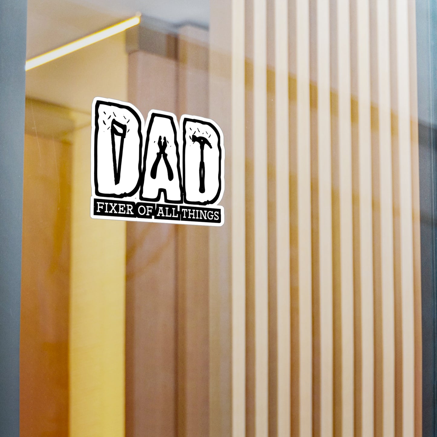 Dad - Fixer Of All Things - Carpenter Sticker for Laptop Sticker. Water Bottle Sticker, Vinyl Woodworker Decal - Carpenter Gift