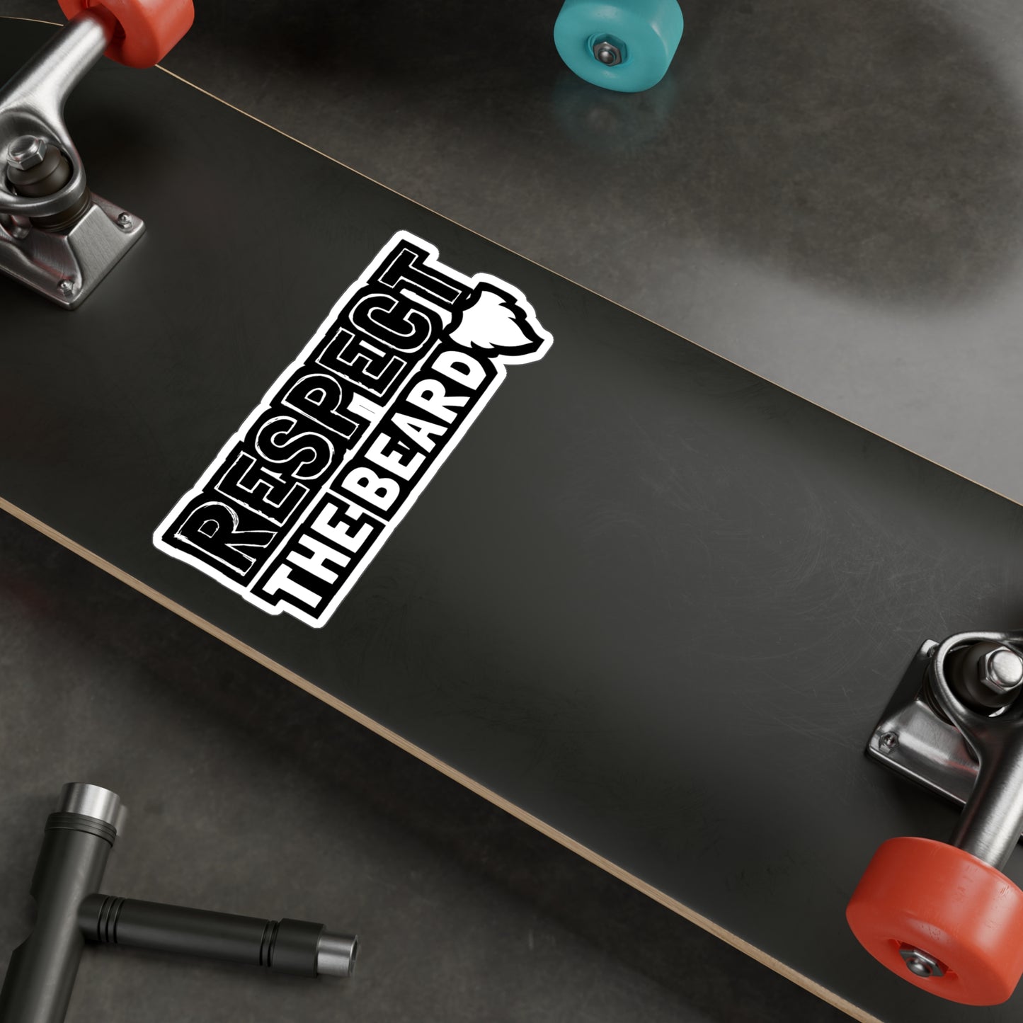 Respect The Beard - Beard Sticker for Car Window Laptop Sticker. Water Bottle Sticker, Vinyl Bearded Decal, Man Sticker - Beard Gift