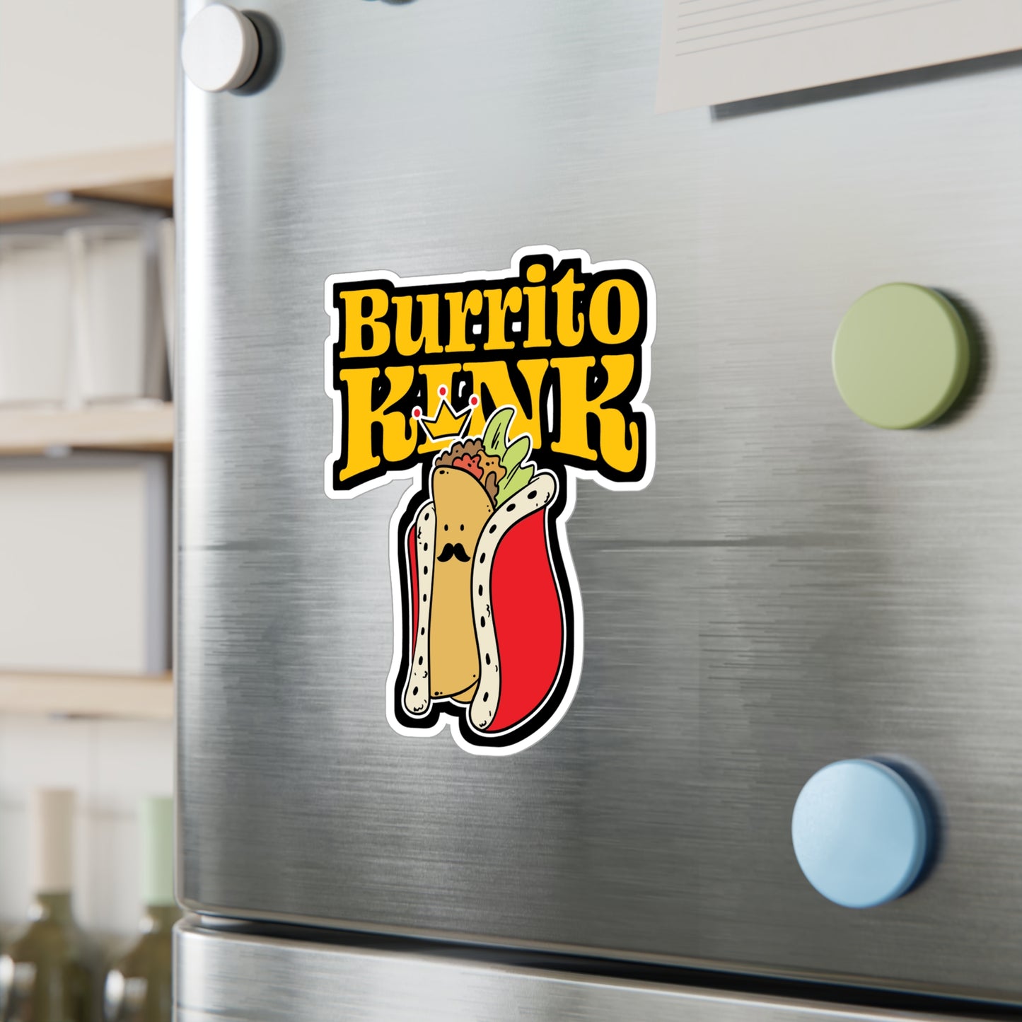 Burrito King - Burritos Sticker for Car Window Laptop Sticker. Water Bottle Sticker, Vinyl Mexican Decal, Food Sticker - Burritos Gift