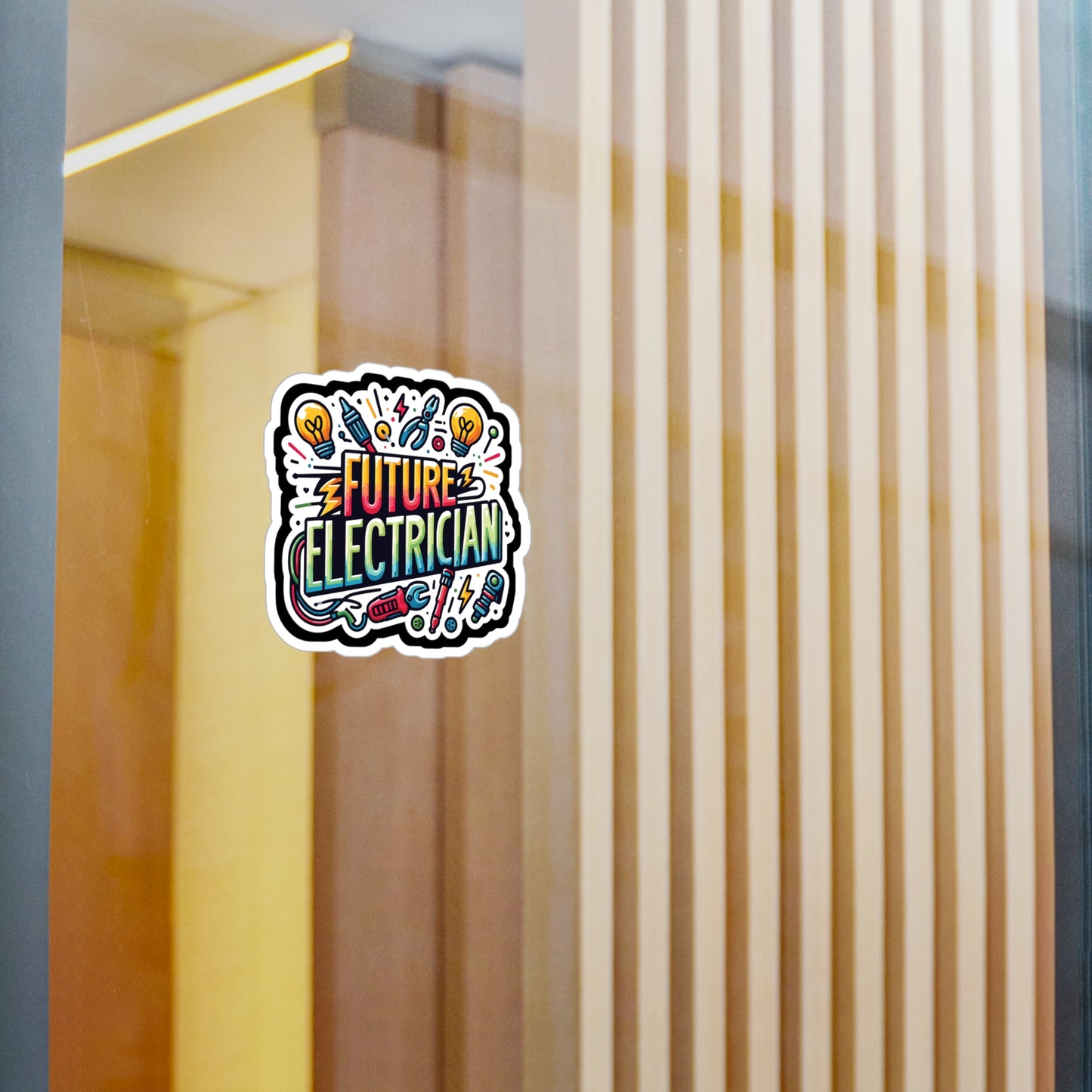 Future Electrician - Electrician Sticker for Laptop Sticker. Water Bottle Sticker, Vinyl Stripper Decal - Electrician Gift