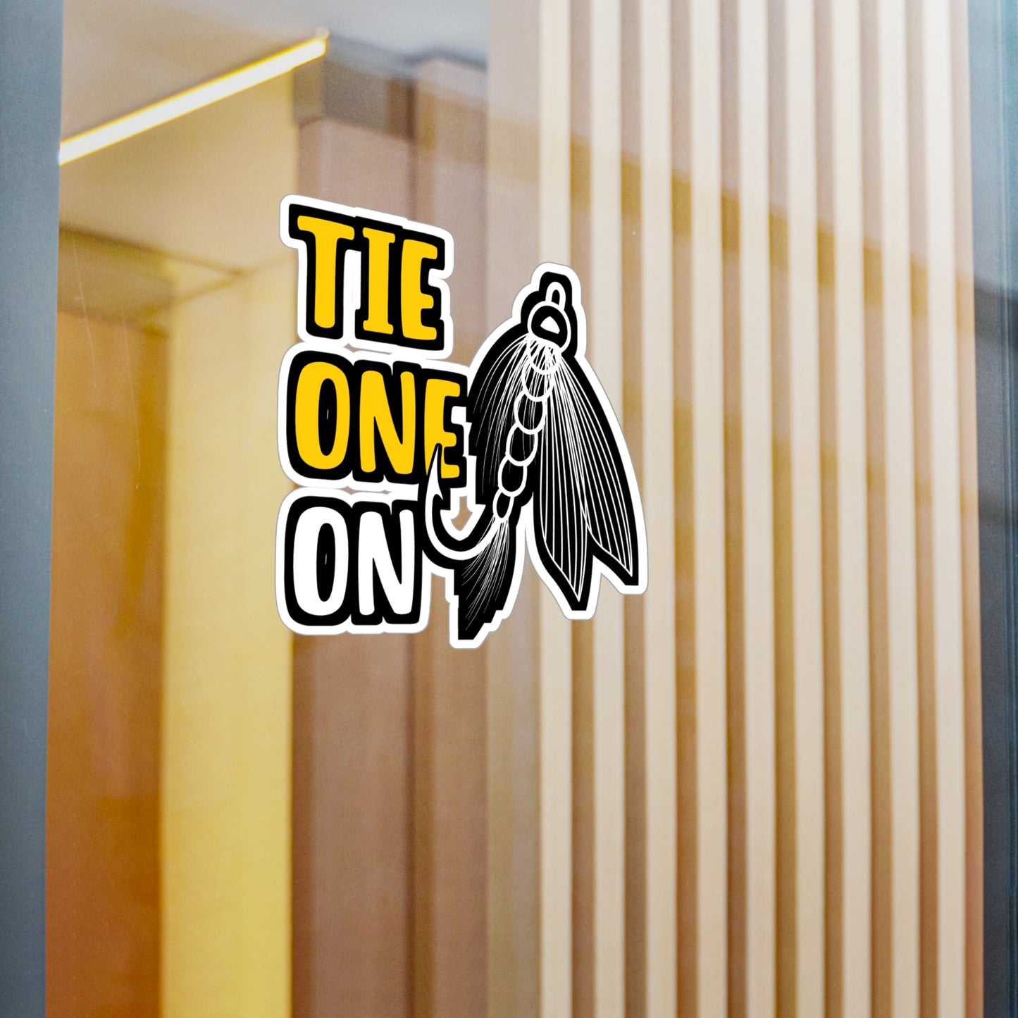 Tie One On Fly Fishing | Fishing Sticker | Angling Decals | Lake Laptop Sticker | Fishing Gift | Angling Gift