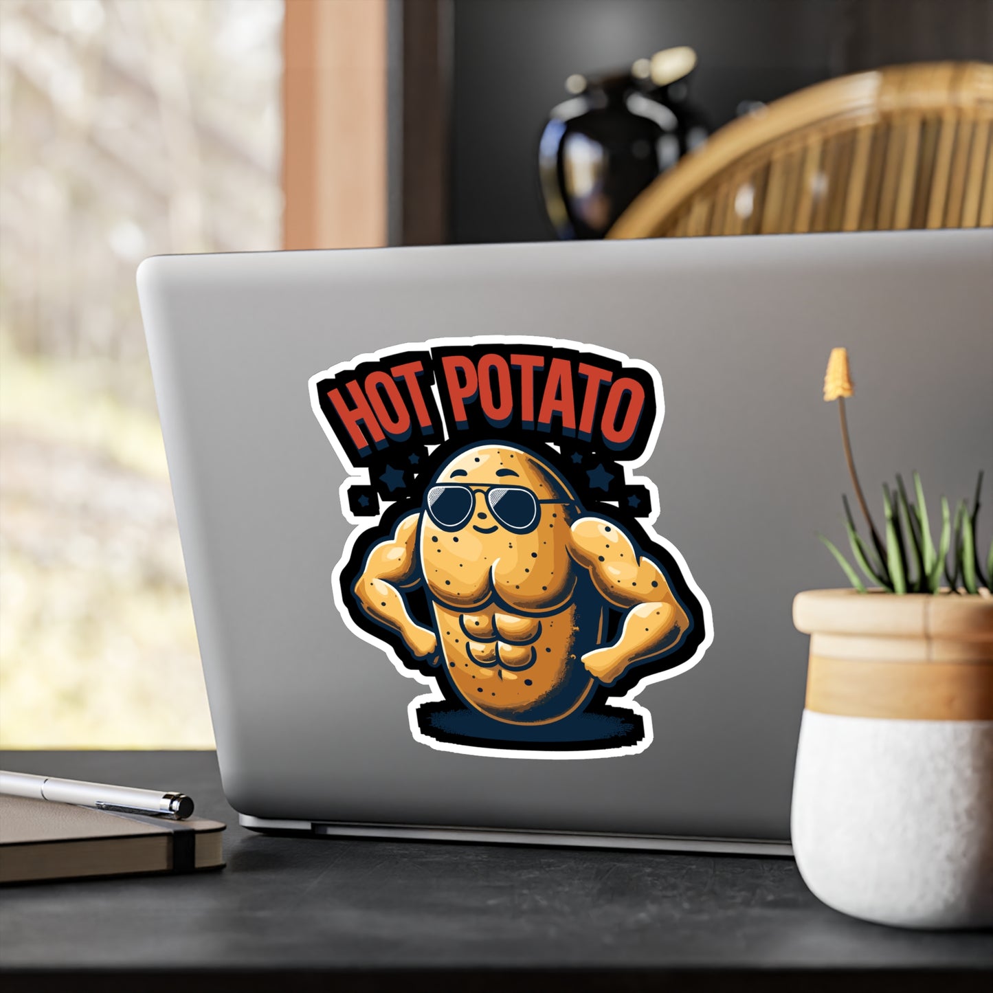 Hot Potato - Weightlifting Sticker for Laptop Sticker. Water Bottle Sticker, Vinyl Muscles Decal - Weightlifting Gift