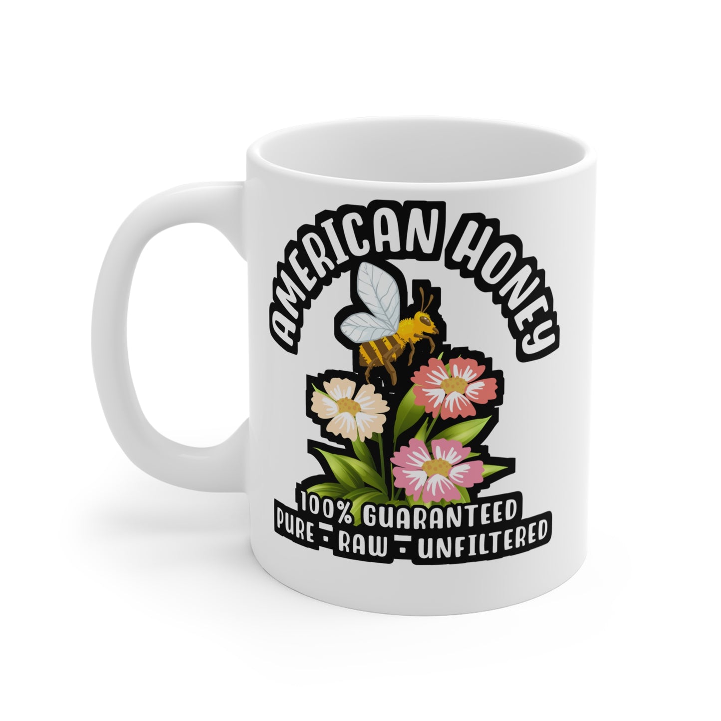 American Honey - Honeybee Mug for Coffee 11oz. Honeybee Cup, White ceramic, Queen Mug, Crown Tea Cup - Honeybee Gift