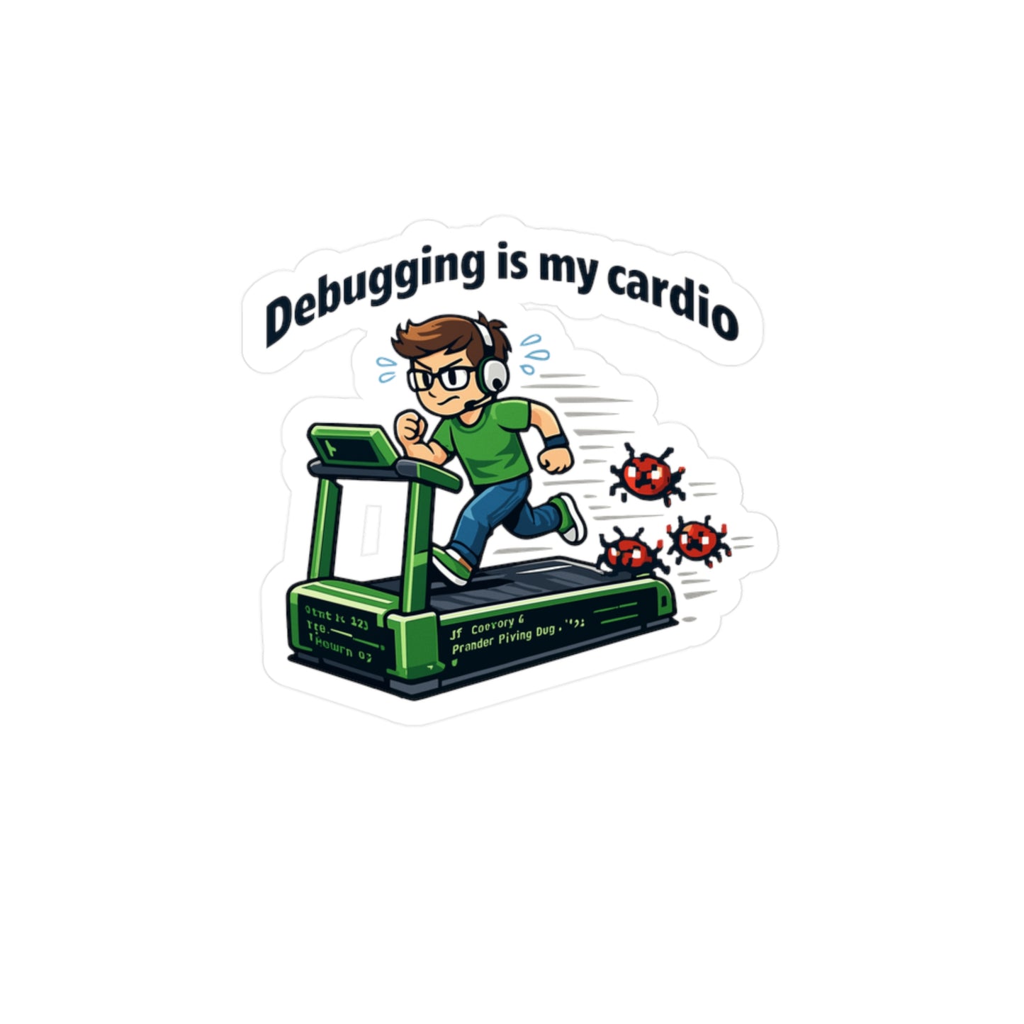 Coding Sticker Debugging is my cardio programmer source code semicolon vinyl waterproof decals for laptop water bottle