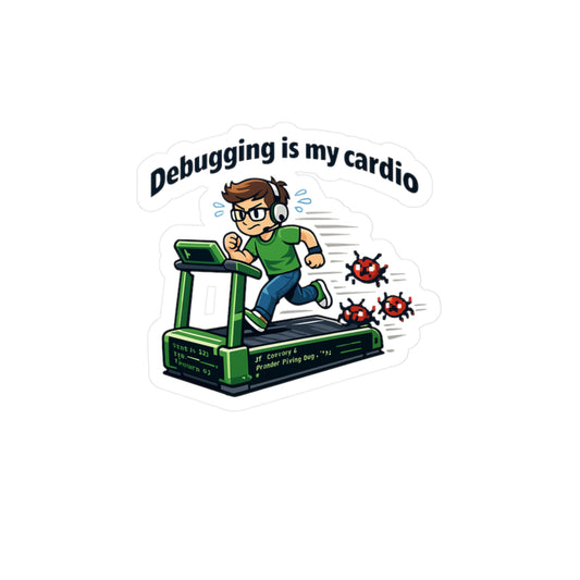 Coding Sticker Debugging is my cardio programmer source code semicolon vinyl waterproof decals for laptop water bottle