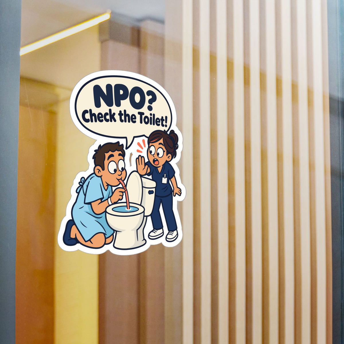 Nurse Sticker NPO? Check the Toilet – Funny Nursing Student Decals for Laptop or Water Bottle, Nursing School Gift