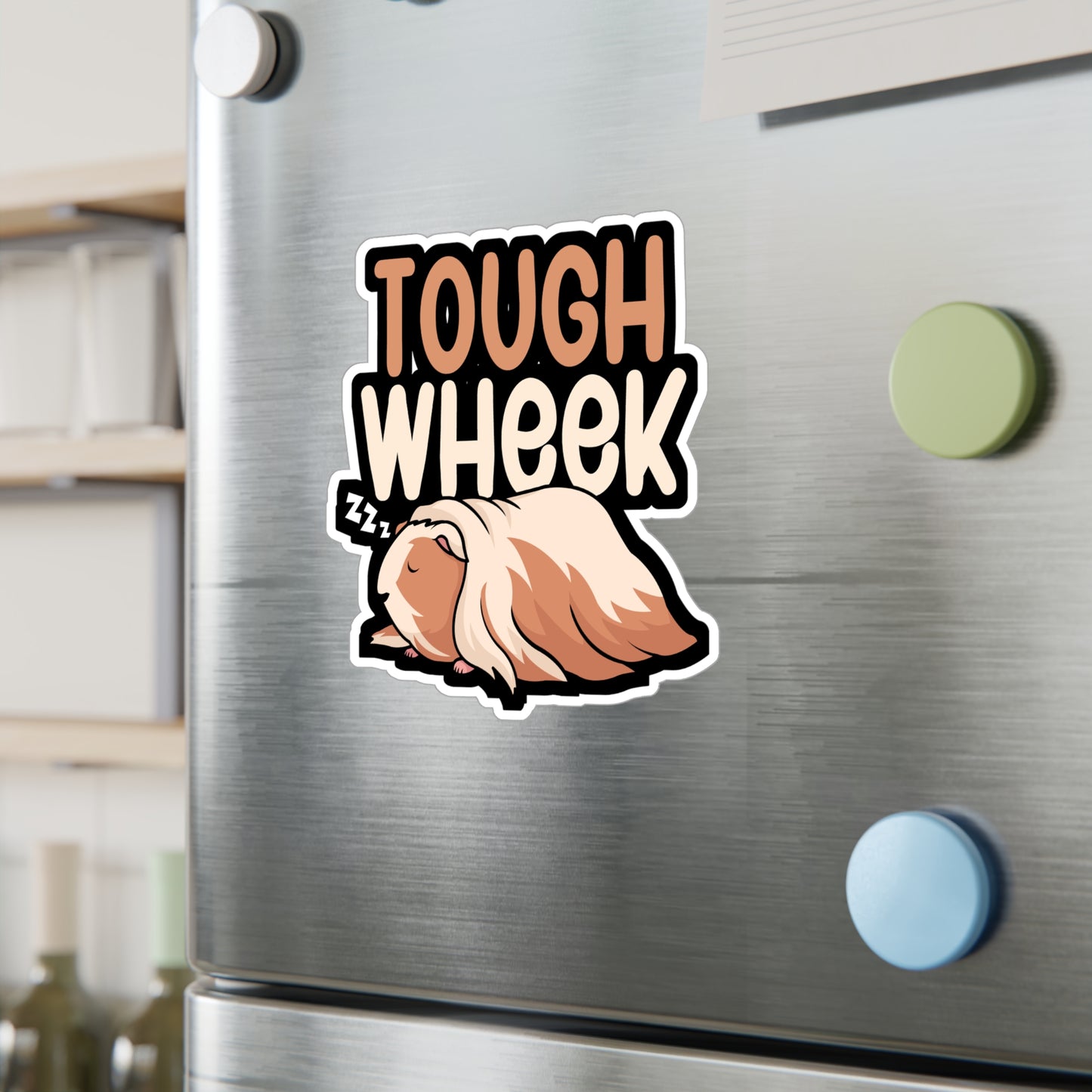 Tough wheek - Guinea pig Sticker for Wall, Laptop, Window, Truck, Car Guinea pig Gift Vinyl Guinea pig dad Decal Sticker