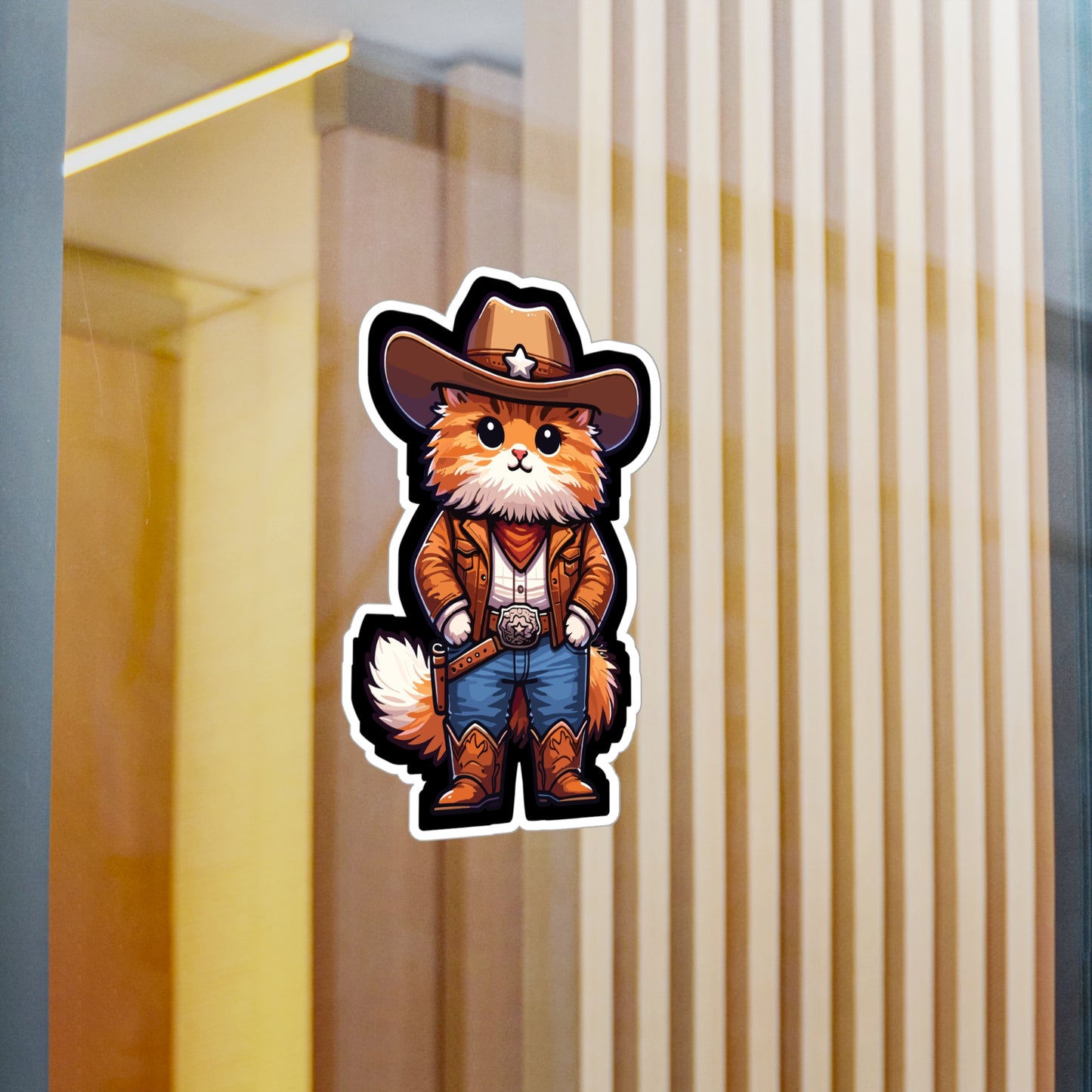 Cowboy Cat - Cowboy Sticker for Car Window Laptop Sticker. Water Bottle Sticker, Vinyl Cat Decal, Western Sticker - Cowboy Gift