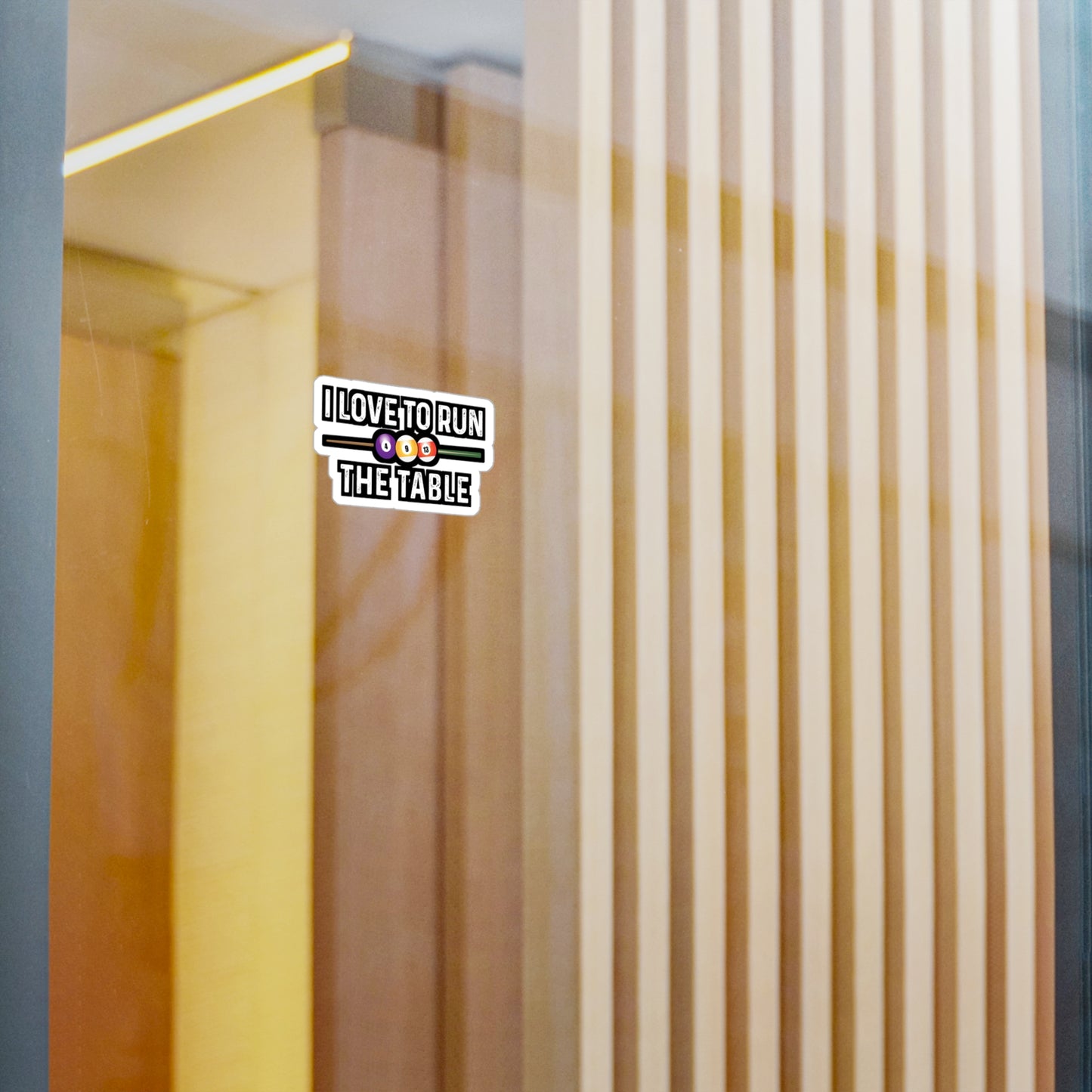 I Love To Run The Table - Billiards Sticker for Laptop Sticker. Water Bottle Sticker, Vinyl Pool Decal - Billiards Gift