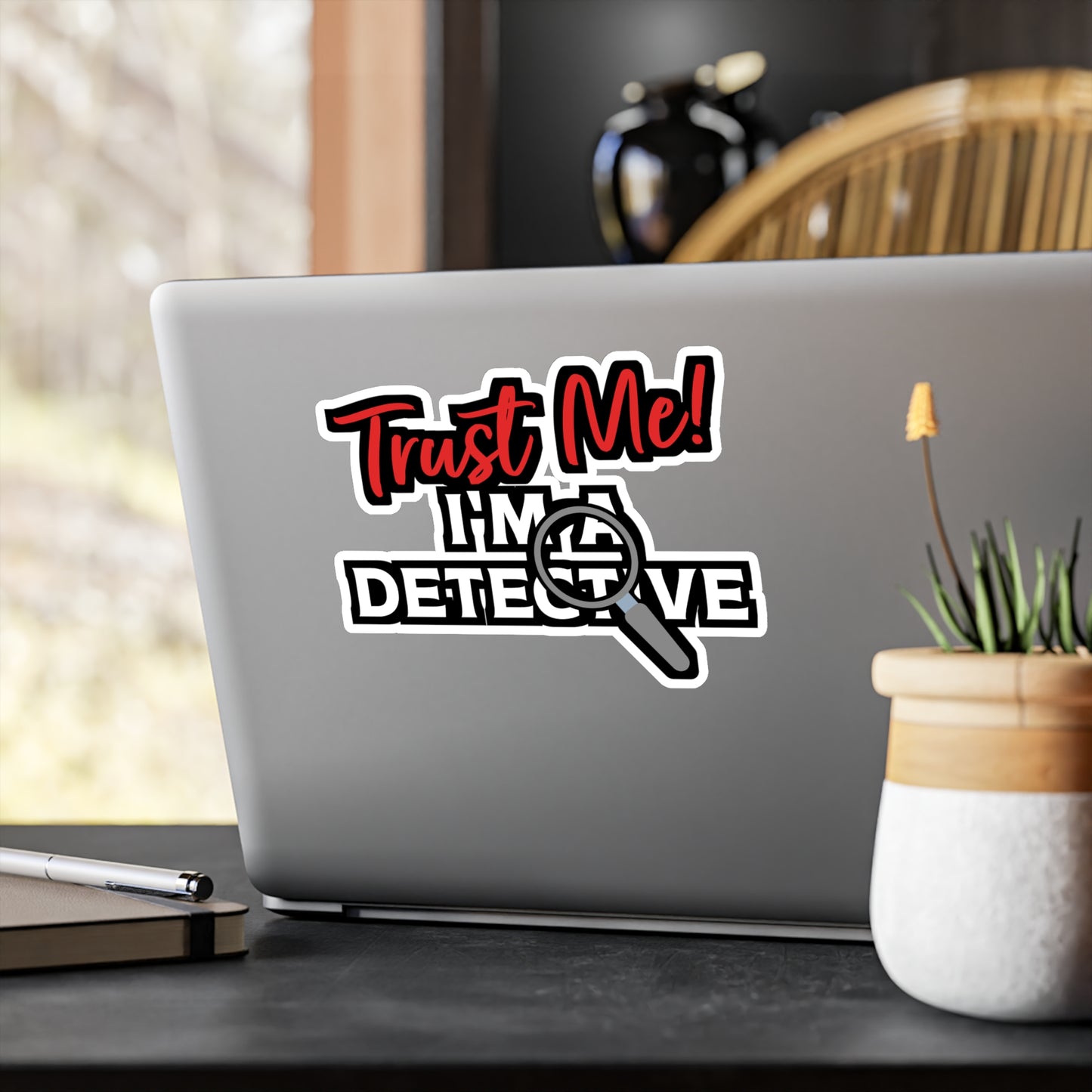 Trust Me I'm A Detective | Detective Sticker | Spying Decals | Investigator Laptop Sticker | Detective Gift | Spying Gift