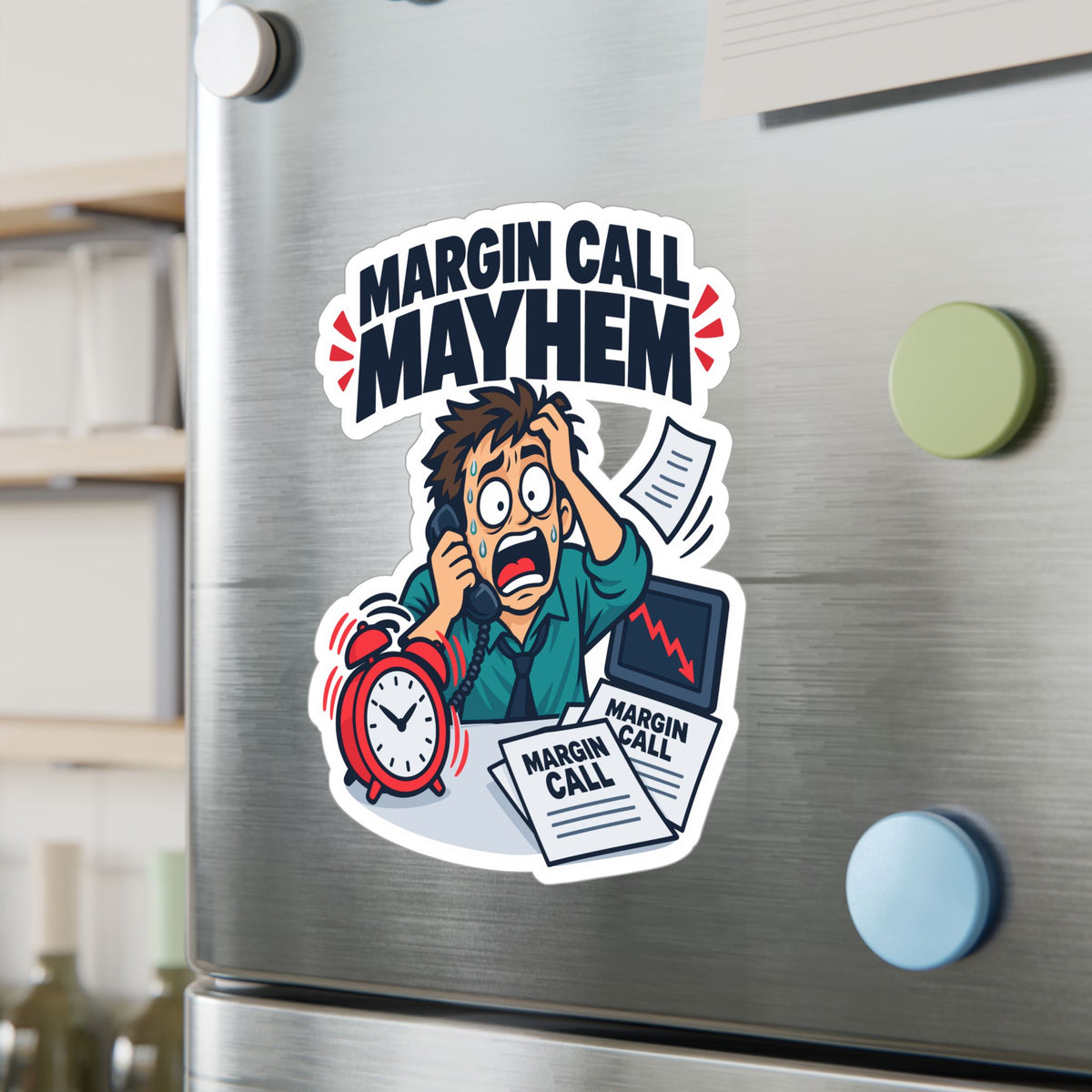 Day Trading Sticker – Margin Call Mayhem for the Forex and Stock Market Trader, Laptop & Water Bottle Decals