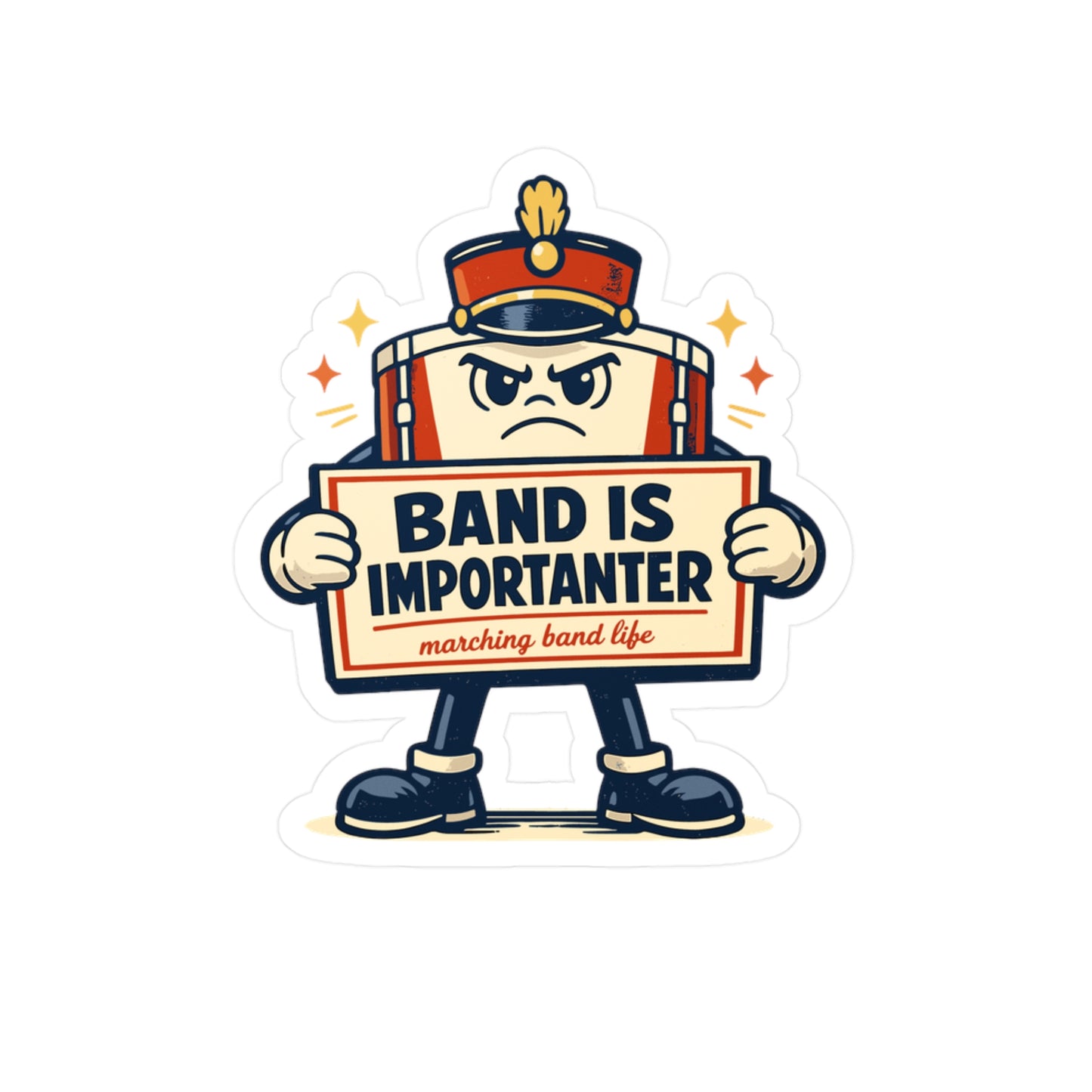 Marching Band Sticker Band is Importanter Funny Drummer Band Director Mellophone Vinyl Waterproof Decals for Laptop Water Bottle