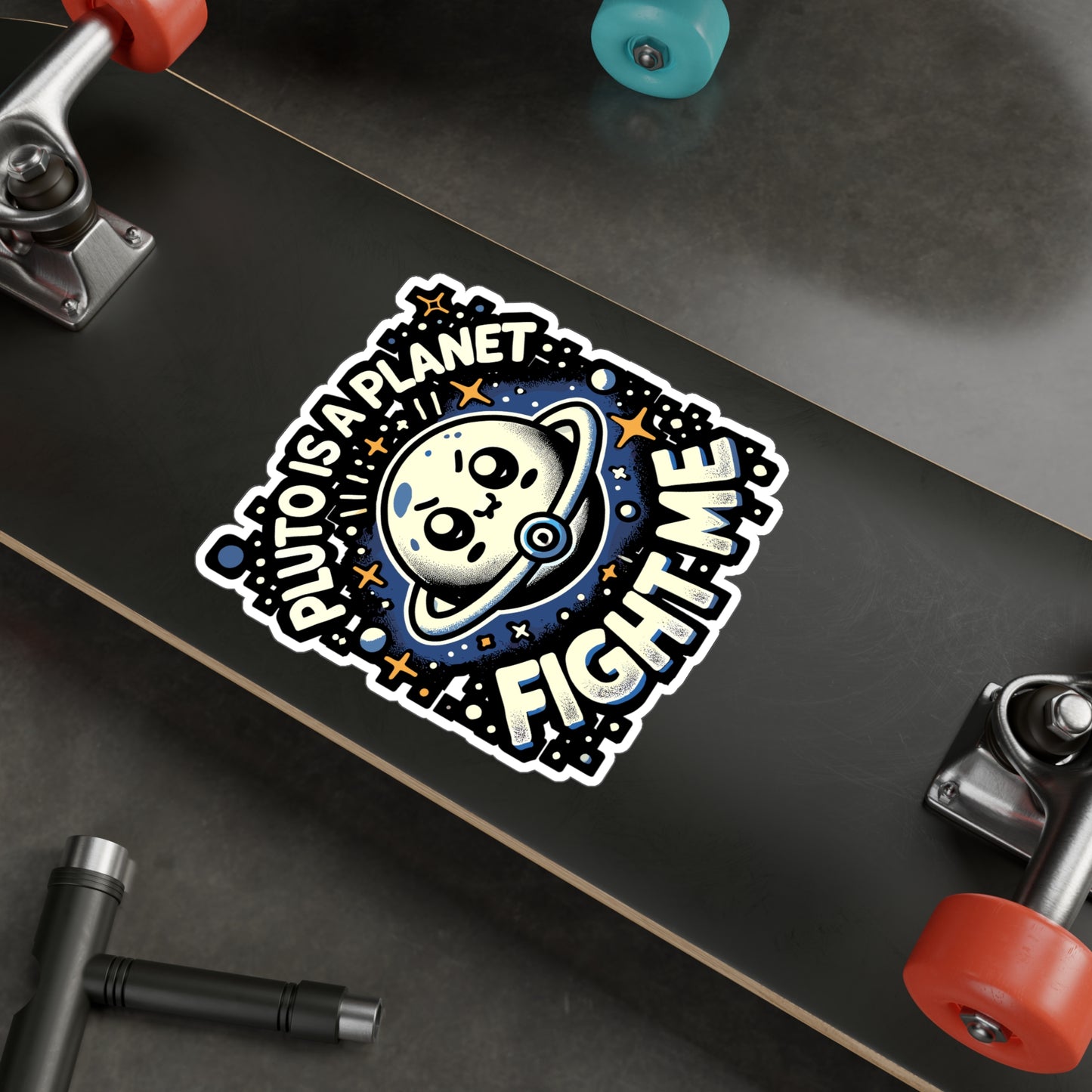 Pluto Is A Planet Fight Me - Pluto Sticker for Laptop Sticker. Water Bottle Sticker, Vinyl Planet Decal - Pluto Gift