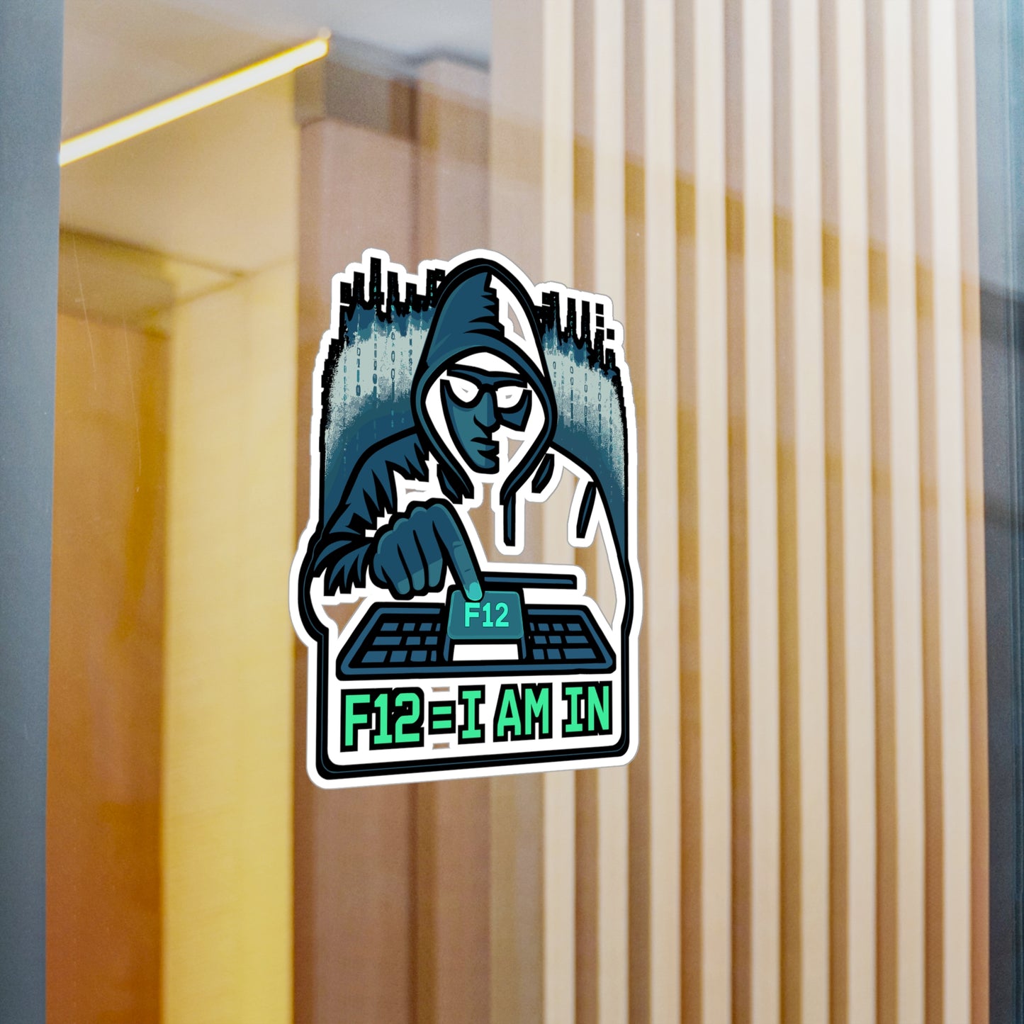 Hacker Sticker – F12 = I Am In Cyberpunk Decals for Laptop, Water Bottle, Coding Keyboard, Vinyl Waterproof Hacker Gift