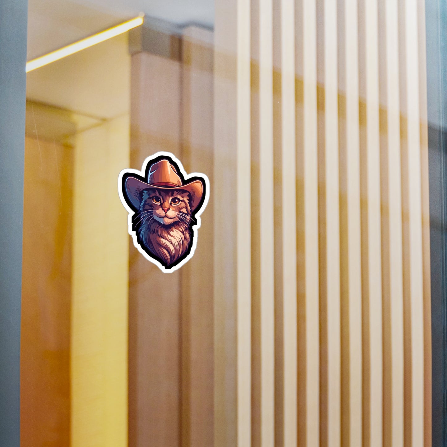 Cowboy Cat - Cowboy Sticker for Car Window Laptop Sticker. Water Bottle Sticker, Vinyl Cat Decal, Western Sticker - Cowboy Gift
