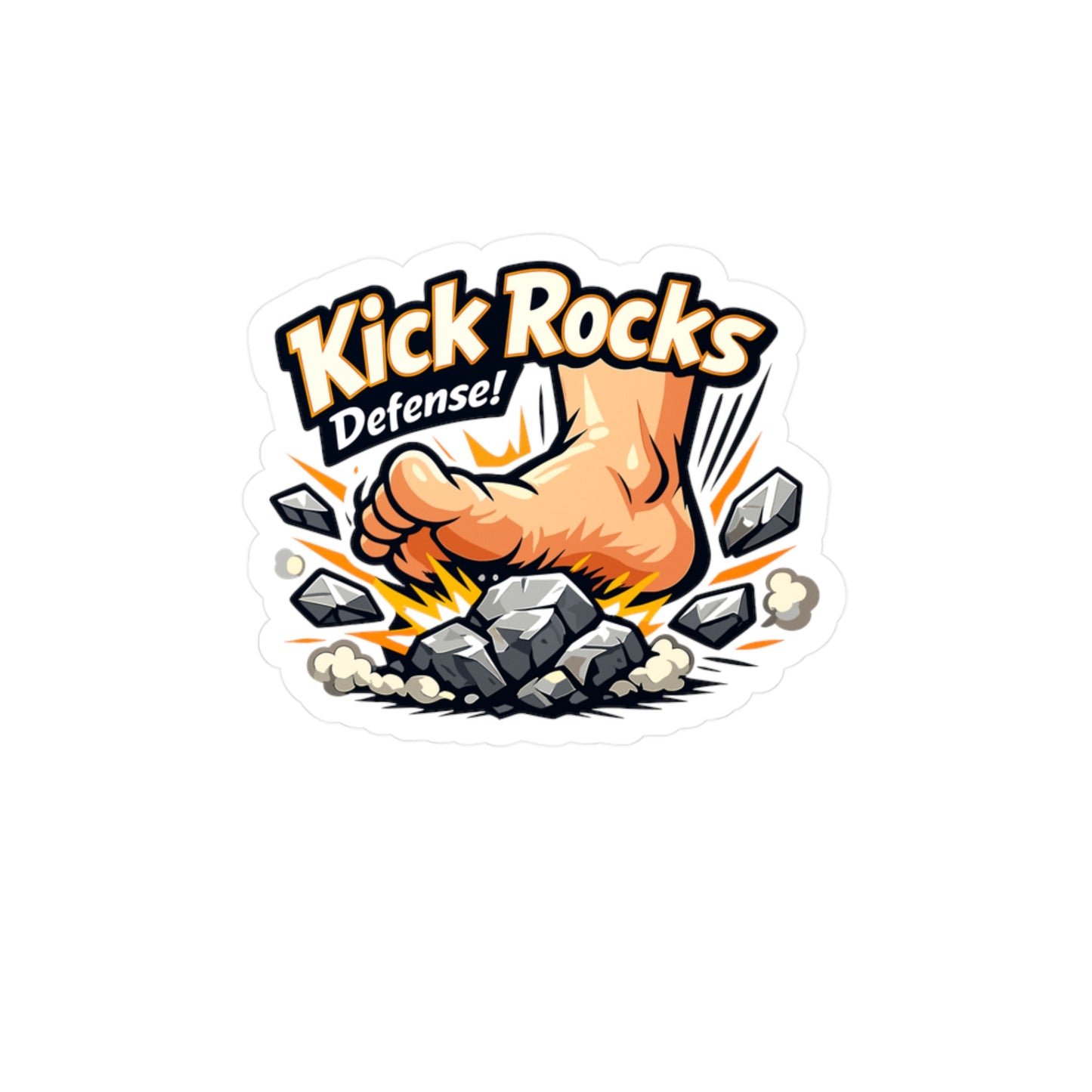 Krav Maga Sticker “Kick Rocks Defense!” Waterproof Vinyl Decals for Laptop, Water Bottle | Martial Arts Self Defense Fitness