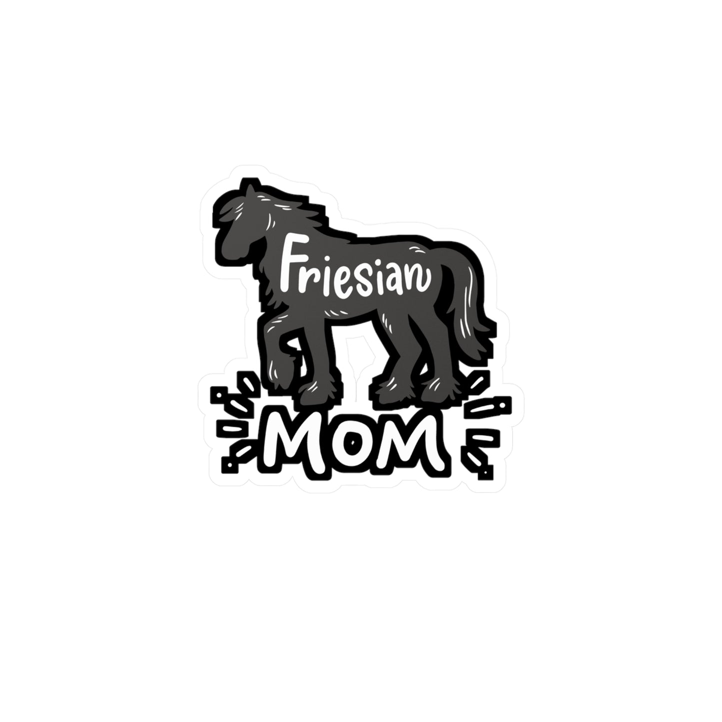 Friesian Horse - Friesian Sticker for Car Window Laptop Sticker. Water Bottle Sticker, Vinyl Cowgirl Decal, Slobber Sticker - Friesian Gift