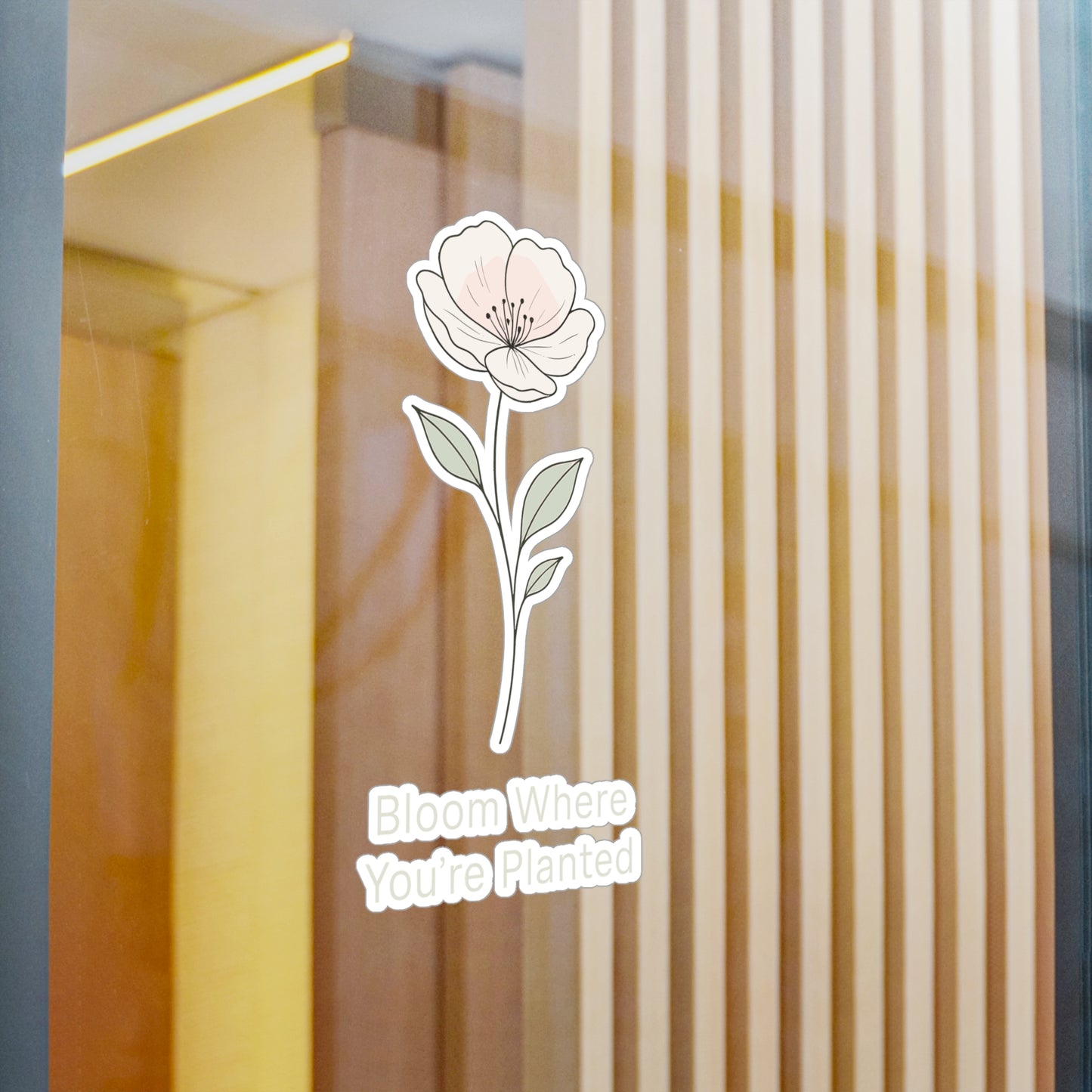 Minimalist Sticker – Bloom Where Youre Planted Lineart Floral Botanical Decals, Waterproof Vinyl for Laptop or Water Bottle