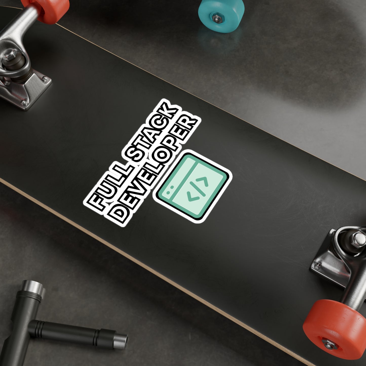 Coding Sticker – Full Stack Developer Decals for Laptop or Water Bottle, Vinyl, Waterproof Programming, Javascript, Python Design