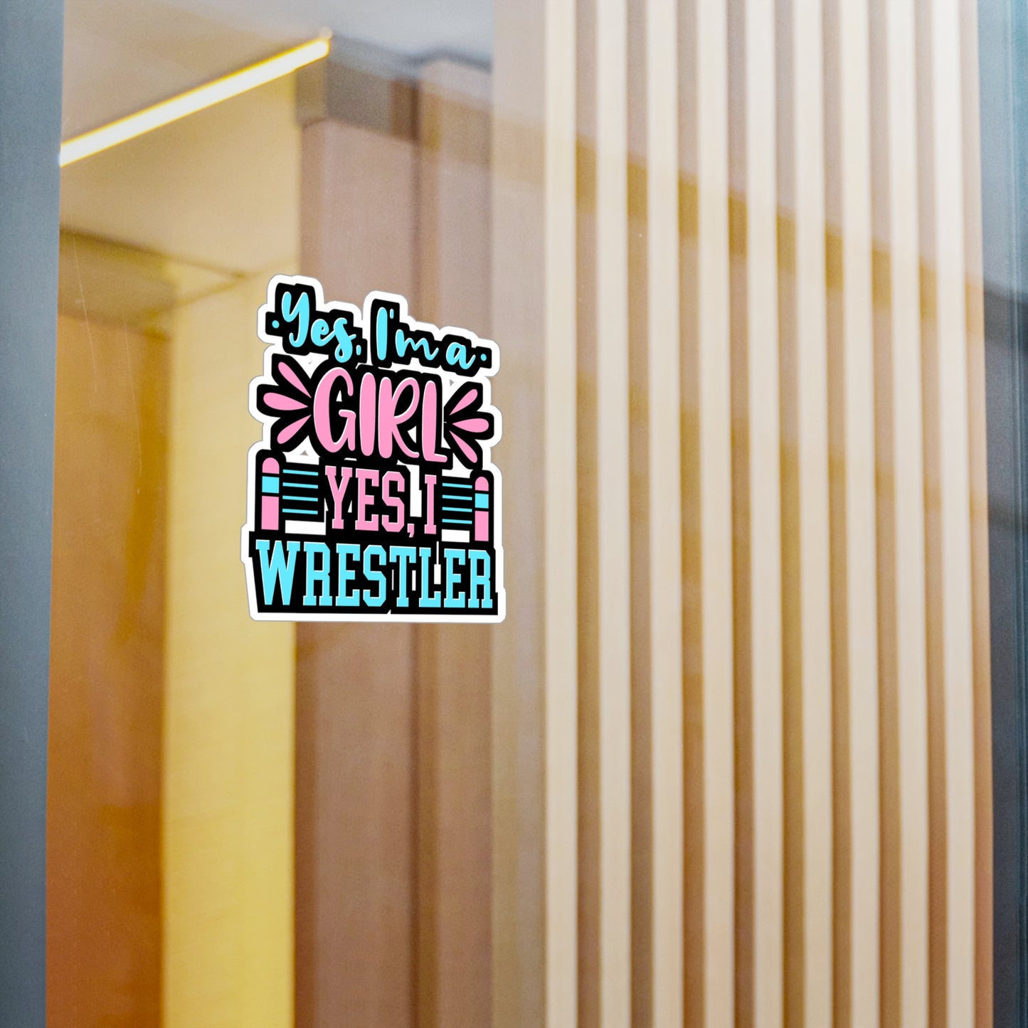 Yes I'm A Girl Yes I Wrestle | Wrestling Sticker | Half-nelson Decals | Pin Laptop Sticker | Wrestling Gift | Half-nelson Gift