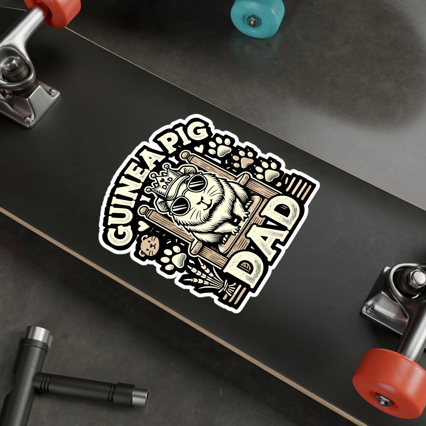 Guinea Pig Dad - Guinea pig Sticker for Laptop Sticker. Water Bottle Sticker, Vinyl Animal Decal - Guinea pig Gift