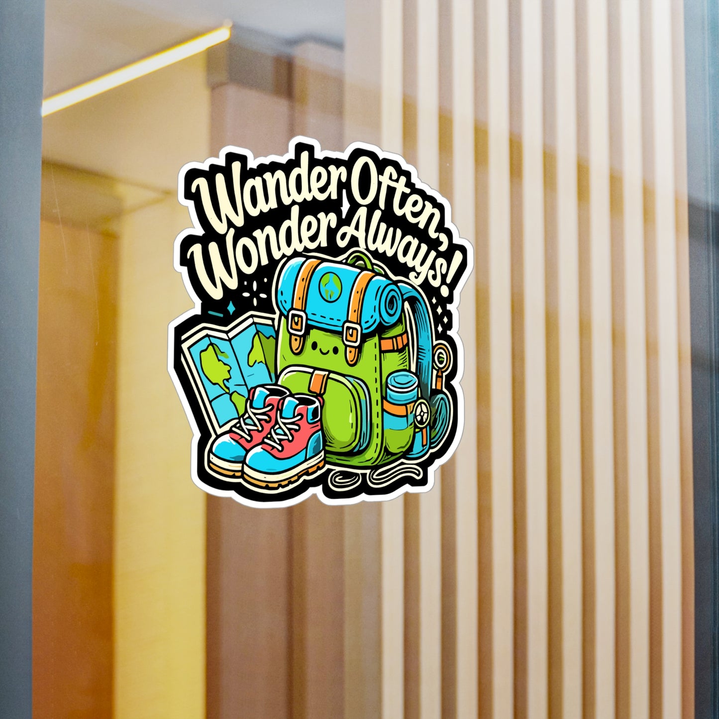 Wander Often Wonder Always - Adventure Sticker for Laptop Sticker. Water Bottle Sticker, Vinyl Hiking Decal - Adventure Gift