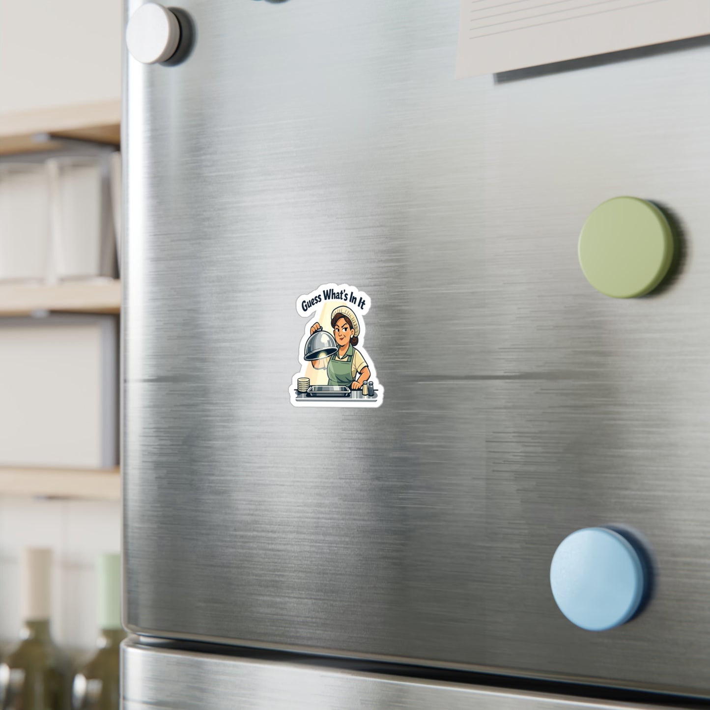 Lunch Lady Sticker Guess What’s In It Funny School Canteen Design Vinyl Waterproof Decals for Laptop Water Bottle
