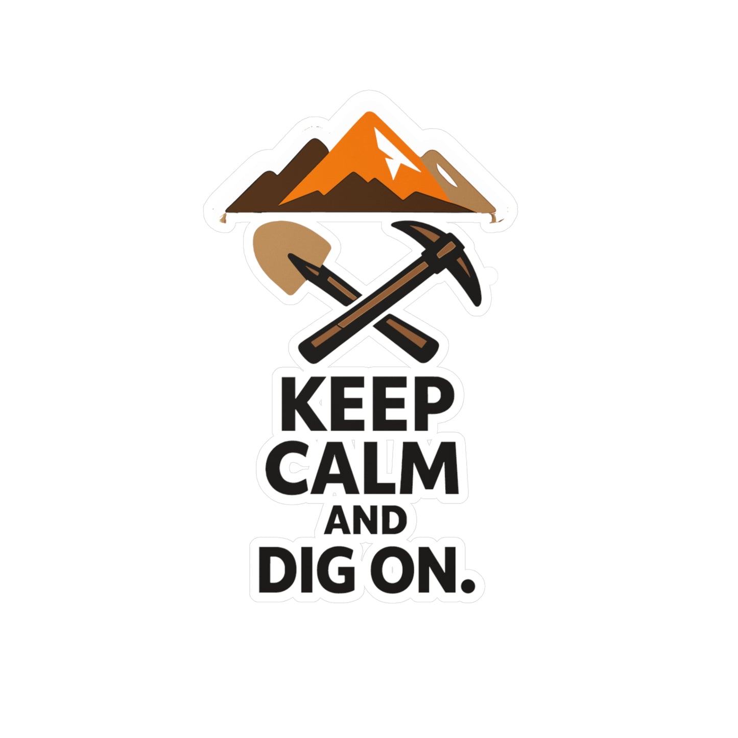 Geologie Sticker Keep Calm and Dig On Geology Rocks Minerals Tectonics Vinyl Waterproof Decals for Laptop Water Bottle