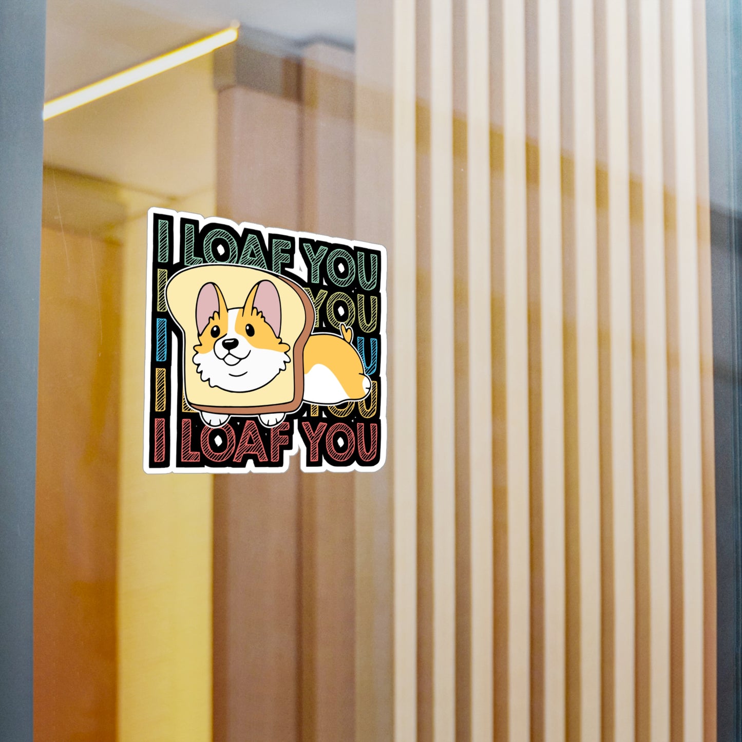 I loaf You - Corgi Sticker for Car Window Laptop Sticker. Water Bottle Sticker, Vinyl Dog Decal, Cute Sticker - Corgi Gift