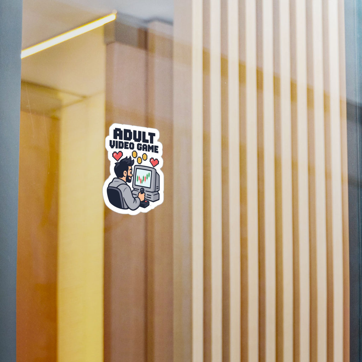 Day Trading Sticker - Adult Video Game Design for the Stock Market and Forex Trader, Laptop and Water Bottle Decals