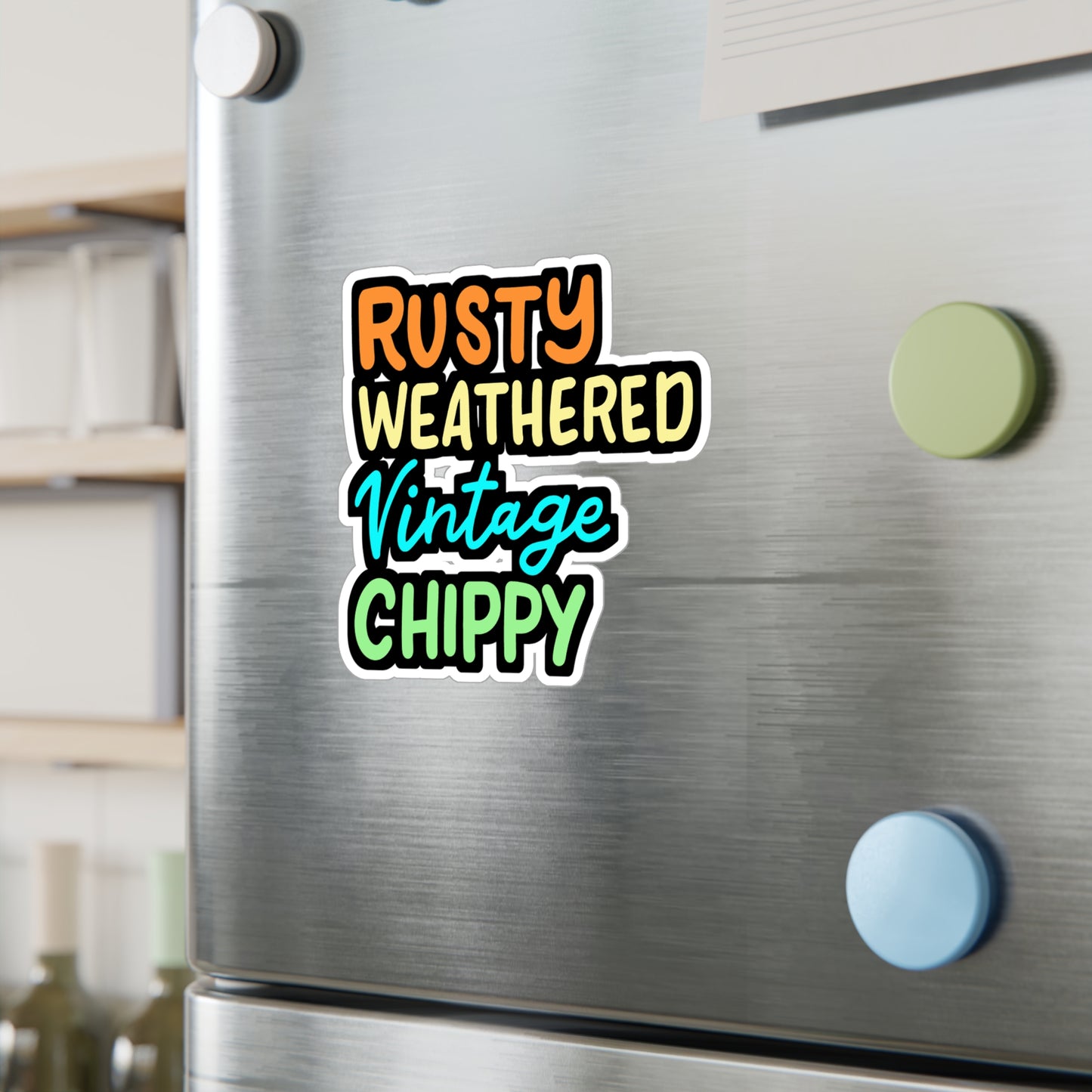 Rusty Weathered Vintage Chippy - Antiquing Sticker for Laptop Sticker. Water Bottle Sticker, Vinyl Antiques Decal - Antiquing Gift