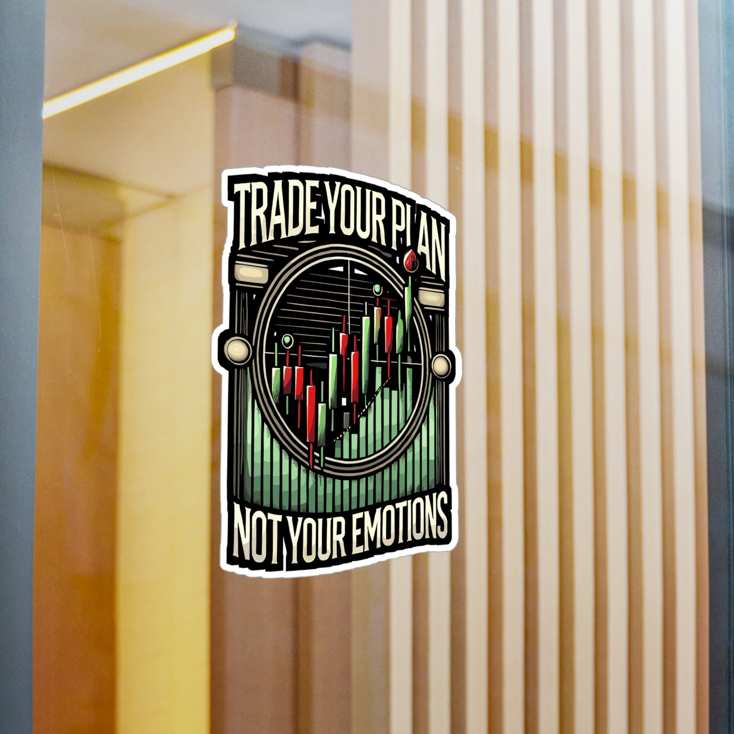 Trade Your Plan Not Your Emotions - Day trader Sticker for Laptop Sticker. Water Bottle Sticker, Vinyl Trading Decal - Day trader Gift