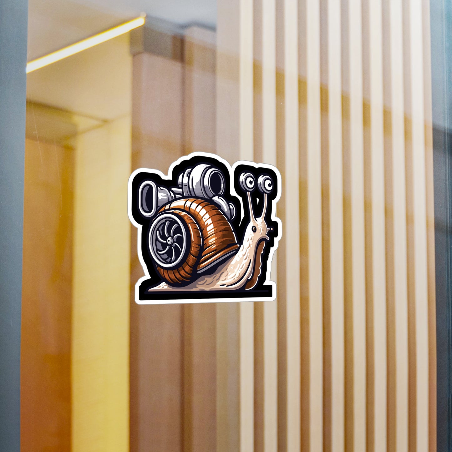 Car Turbocharger Snail - Funny Sticker for Car Window Laptop Sticker. Water Bottle Sticker, Vinyl Humor Decal, Quote Sticker - Funny Gift