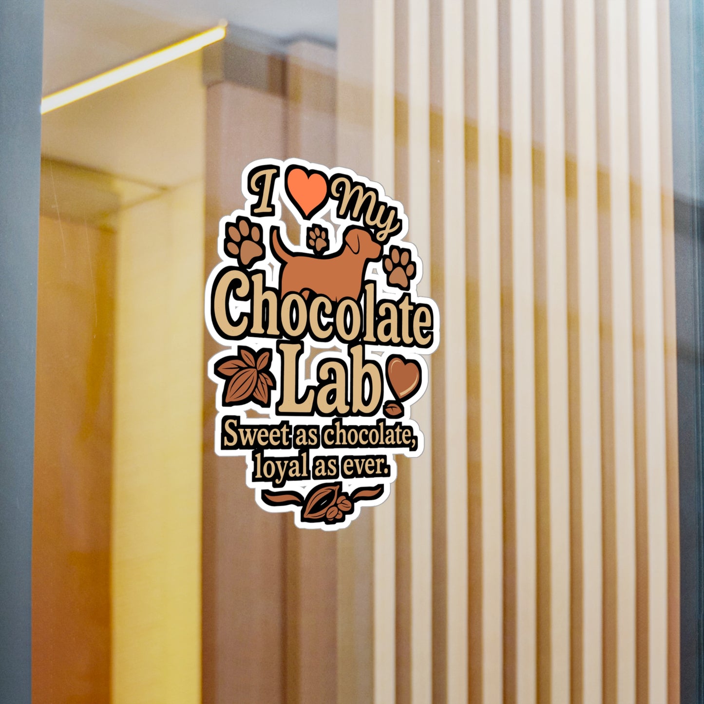 I Love My Chocolate Lab – Vinyl Sticker for Laptop or Water Bottle | Dog Lover Gift, Chocolate Labrador Decal