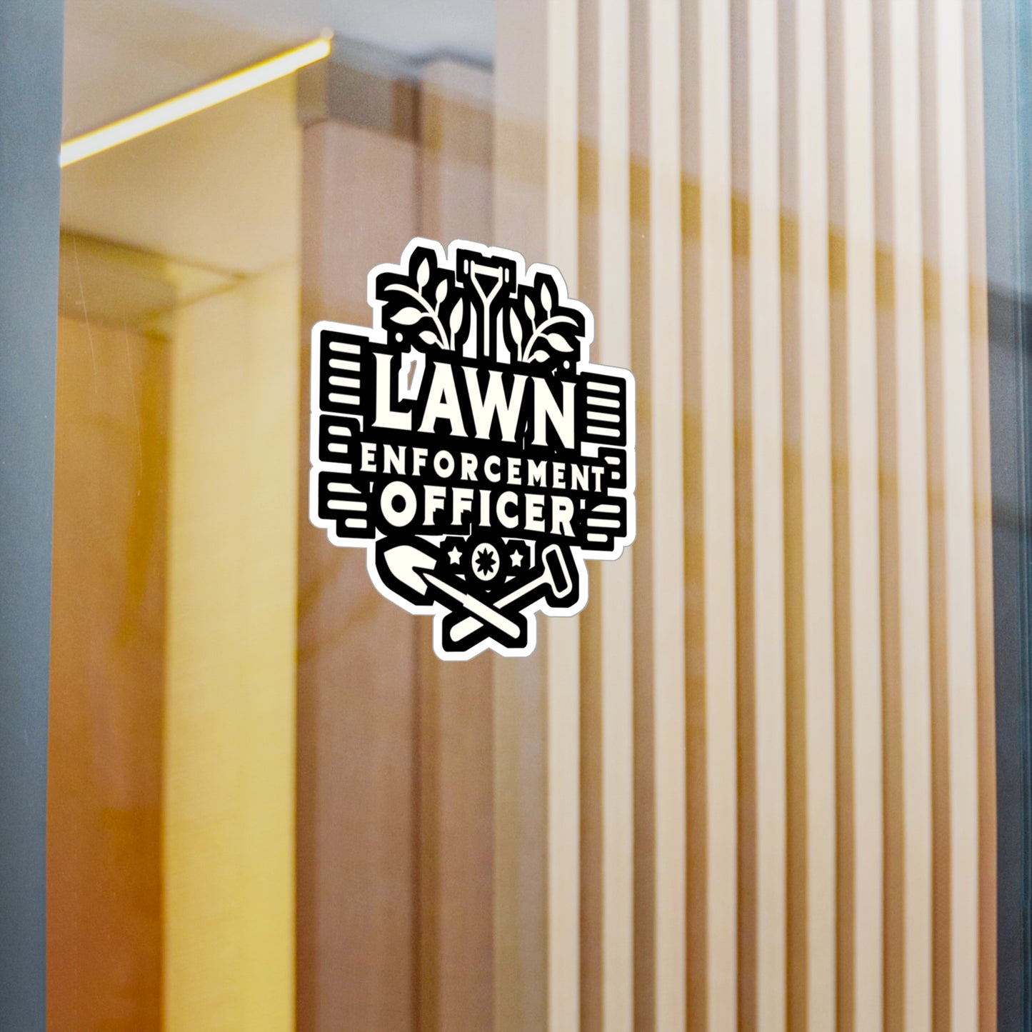 Lawn Enforcement Officer - Gardening Sticker for Laptop Sticker. Water Bottle Sticker, Vinyl Landscaper Decal - Gardening Gift